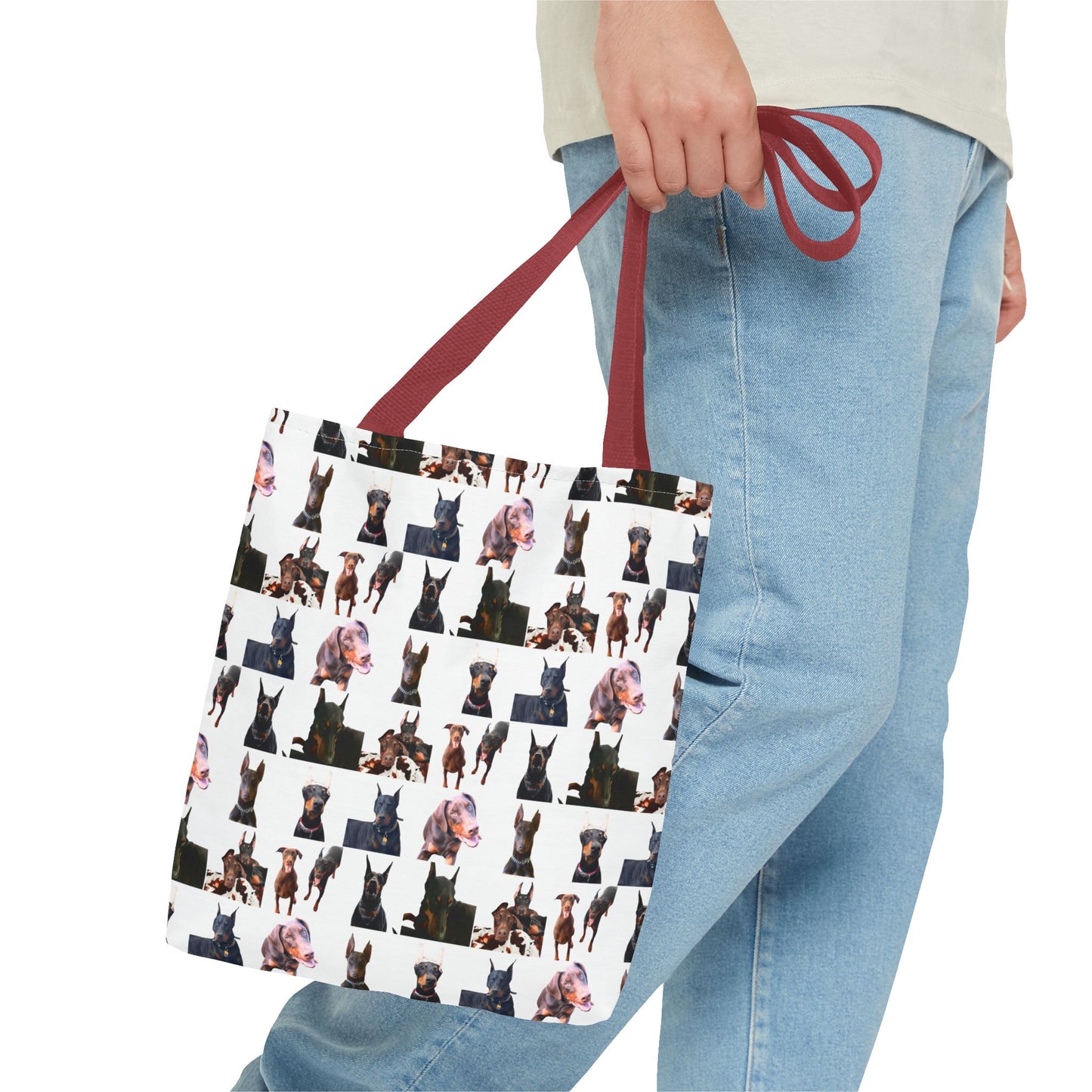 Edition 10 Doberman Model Pattern White Tote Bag