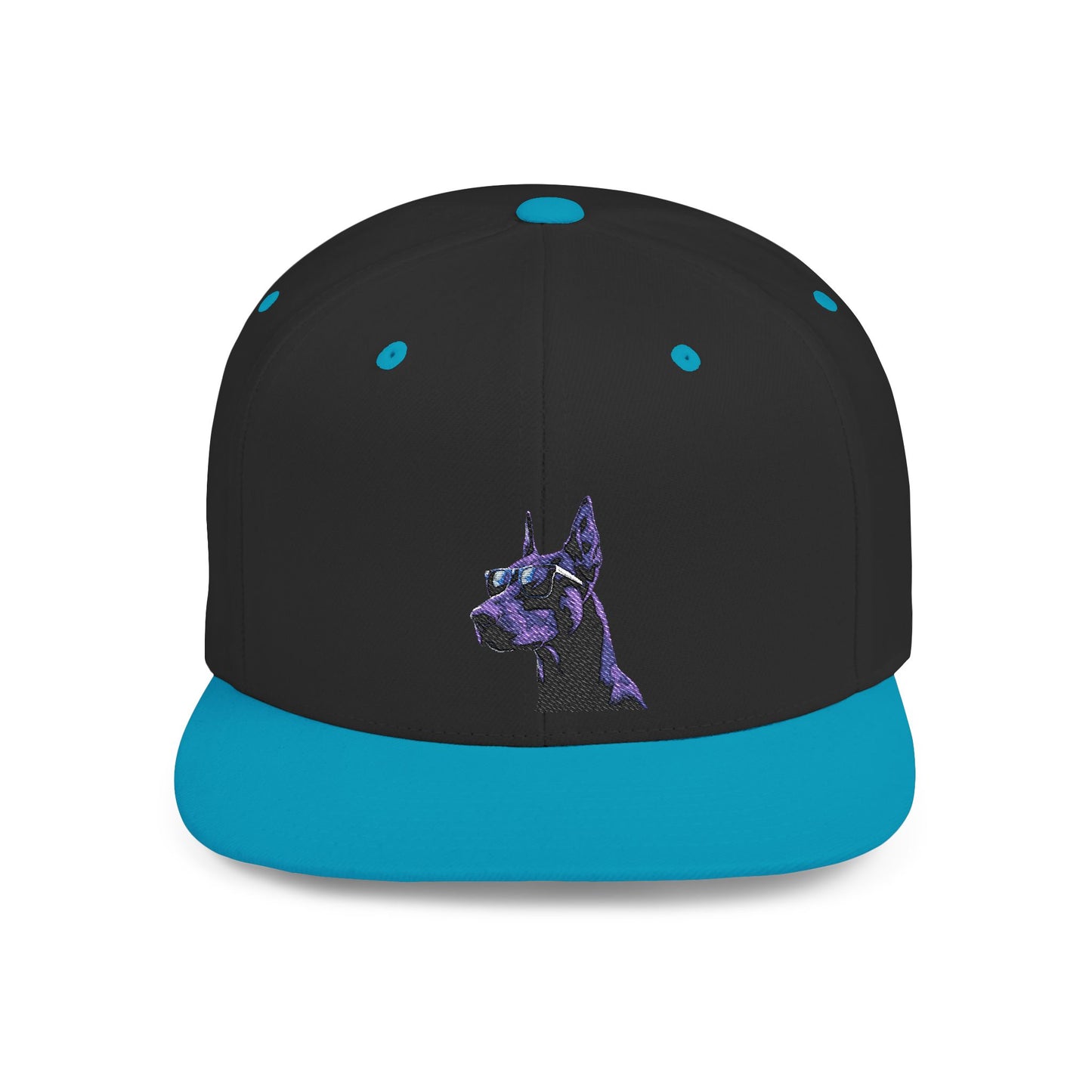 Doberman 4 Embroidered Flat Bill Snapback