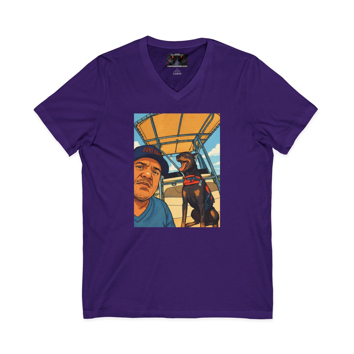 Custom 1 Private Label Unisex Jersey Short Sleeve V-Neck Tee