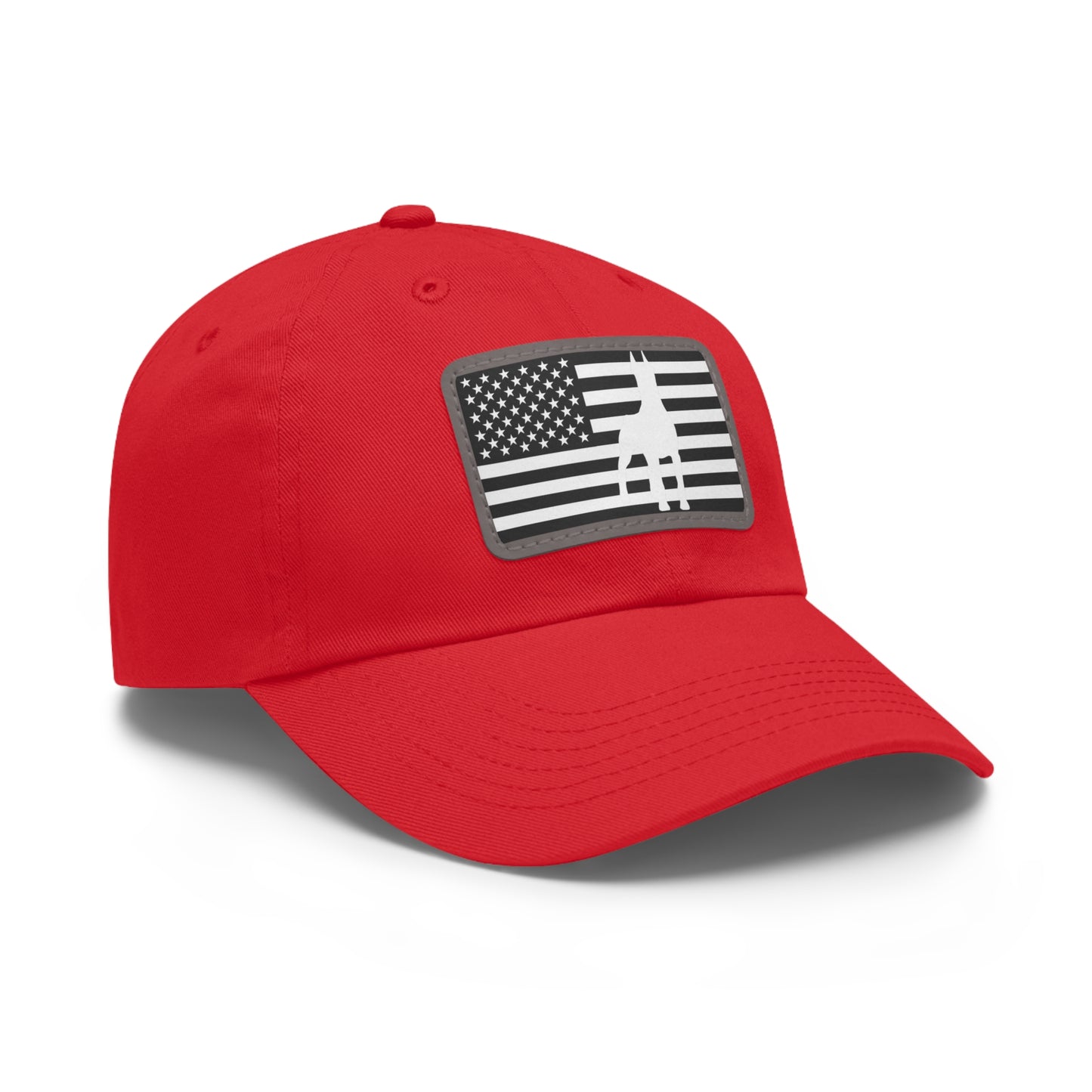Doberman Protect 1 Dad Hat with Leather Patch (Rectangle)