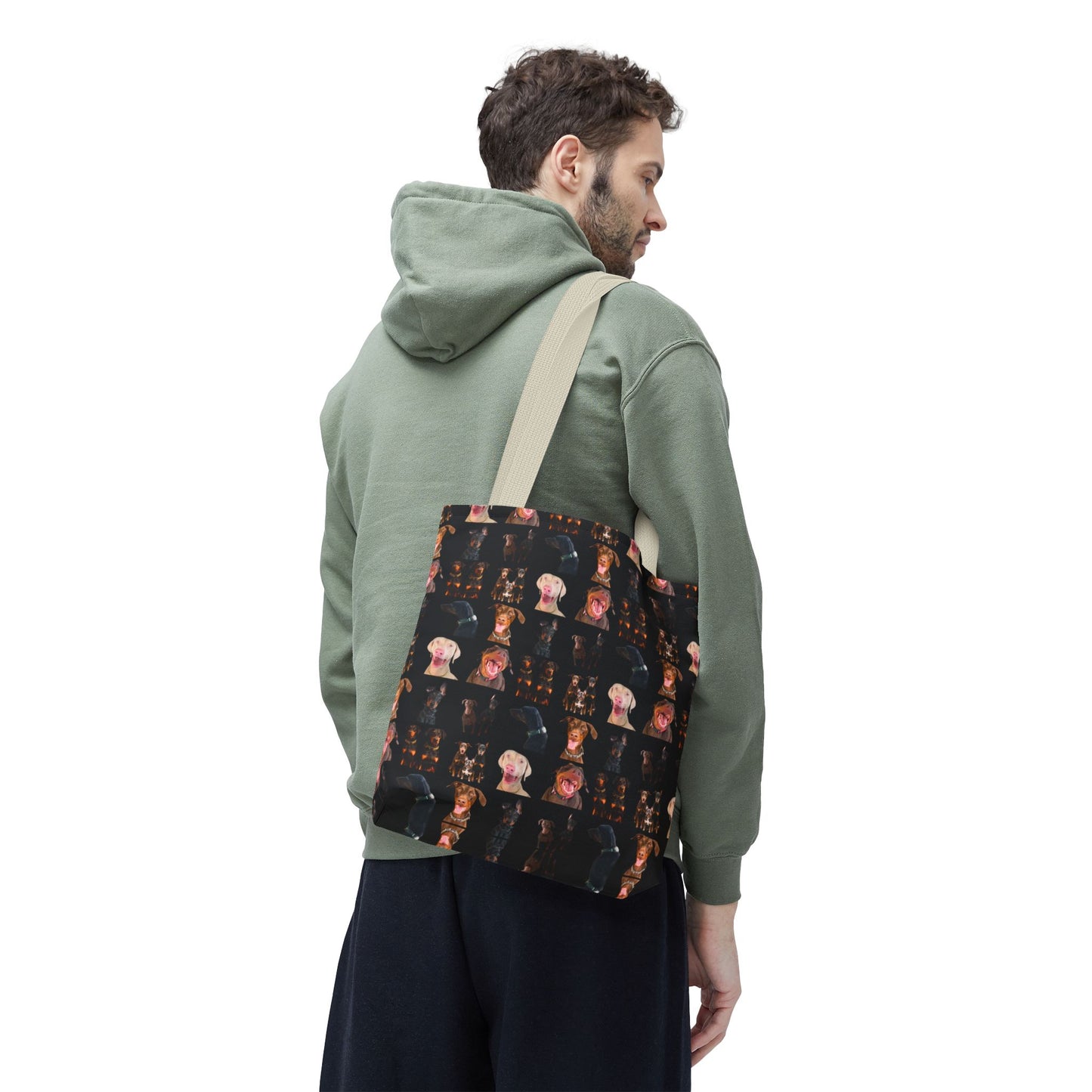 Edition 9 Doberman Model Pattern Black Tote Bag