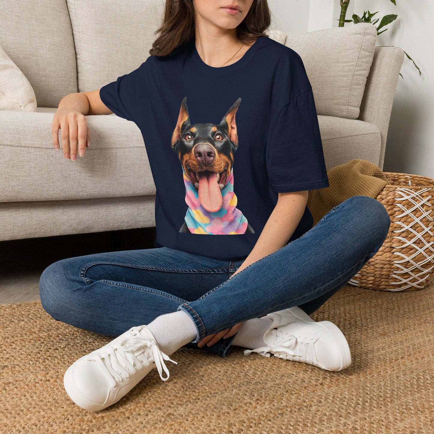 Doberman 1 Portrait T‑Shirt