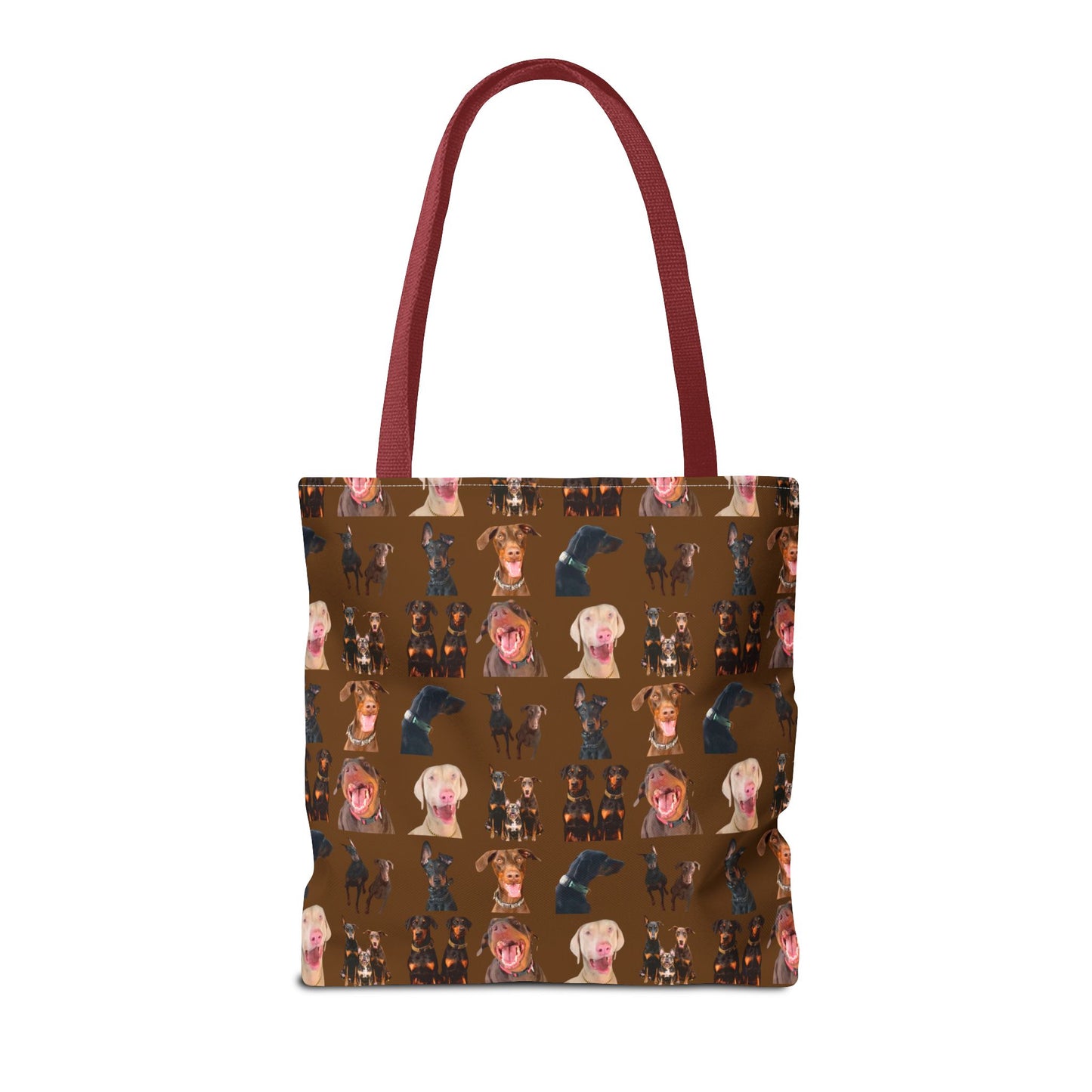 Edition 9 Doberman Model Pattern Brown Tote Bag
