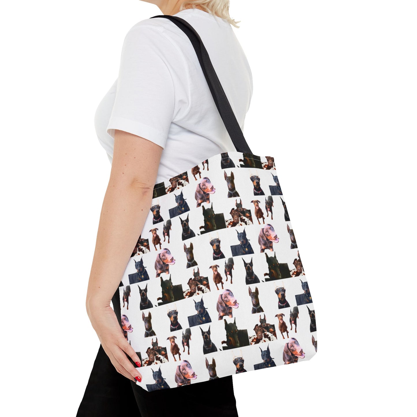 Edition 10 Doberman Model Pattern White Tote Bag
