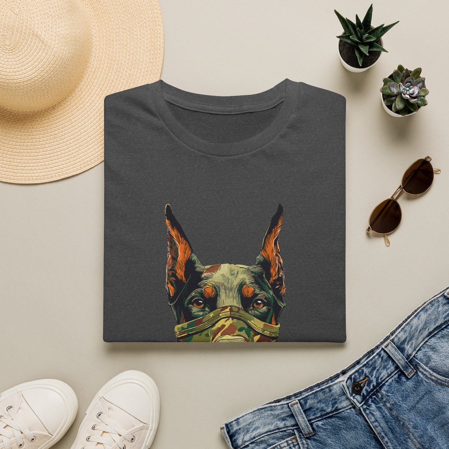 Doberman 4 Portrait T‑Shirt