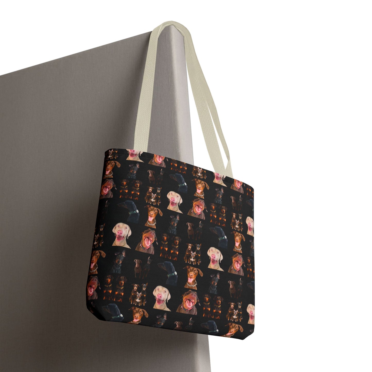 Edition 9 Doberman Model Pattern Black Tote Bag