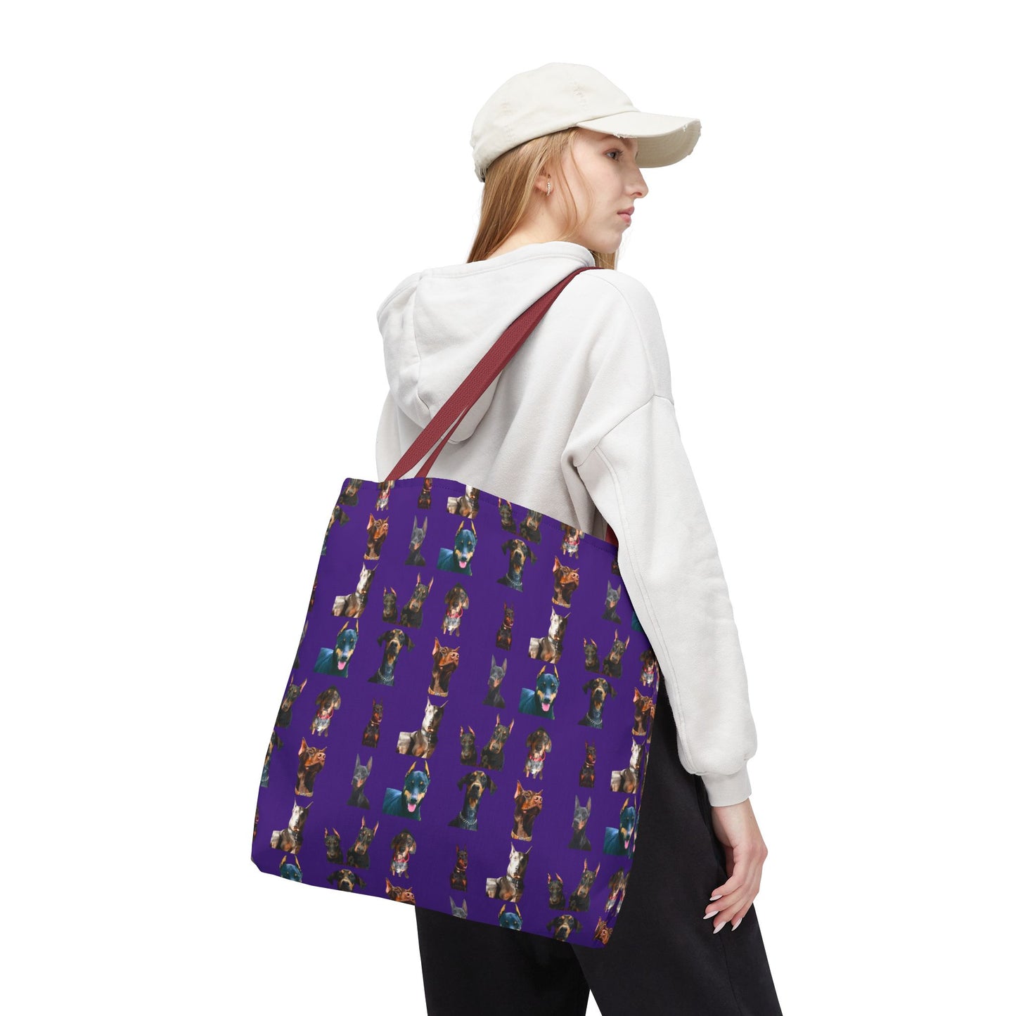 Edition 4 Doberman Model Pattern Purple Tote Bag