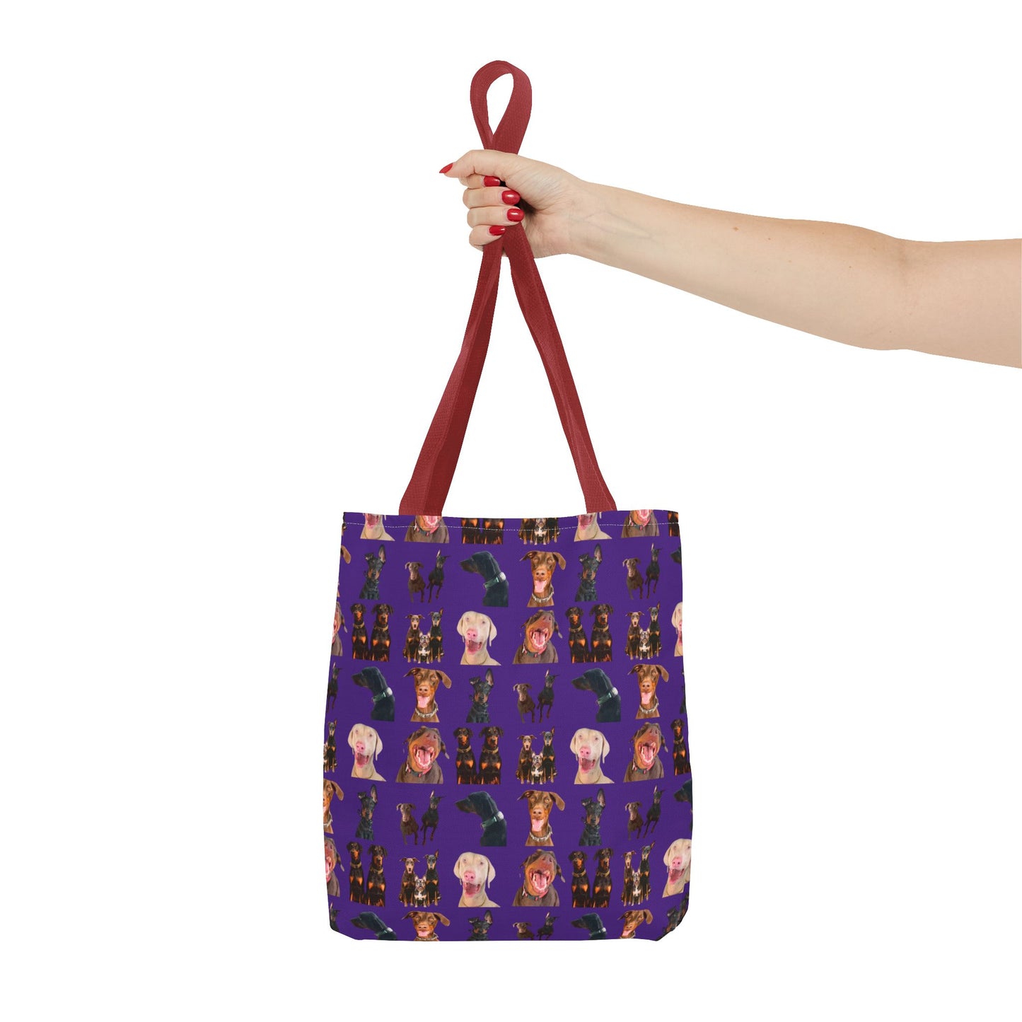 Edition 9 Doberman Model Pattern Purple Tote Bag