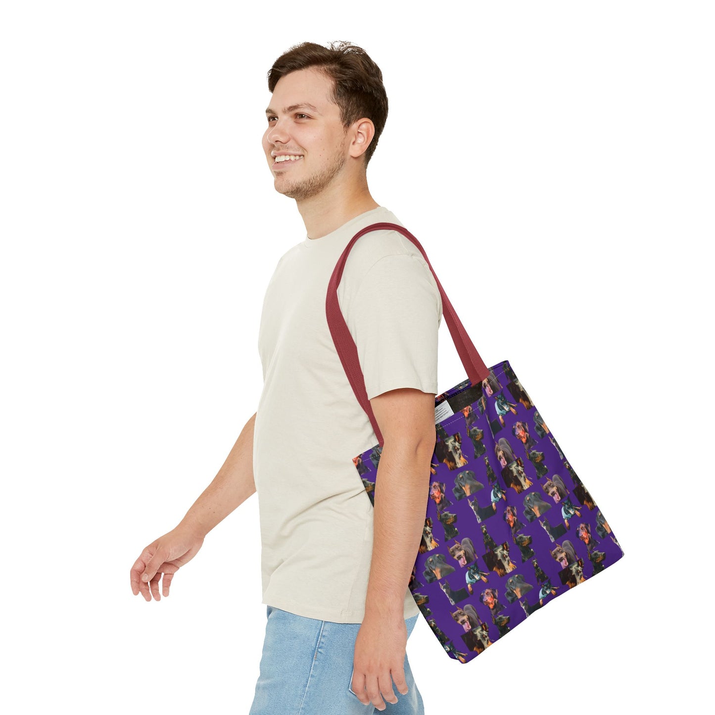 Edition 3 Doberman Model Pattern Purple Tote Bag