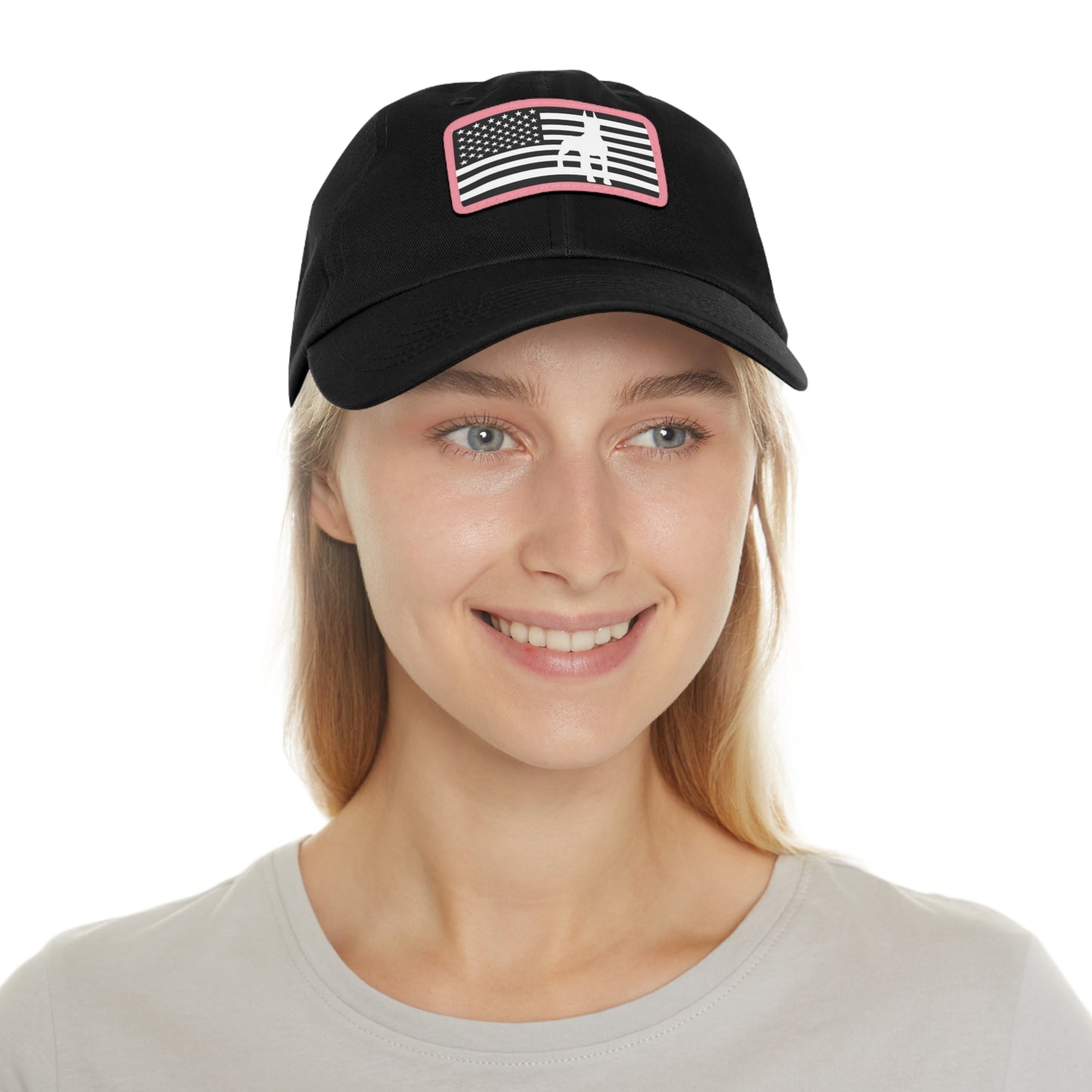 Doberman Protect 1 Dad Hat with Leather Patch (Rectangle)