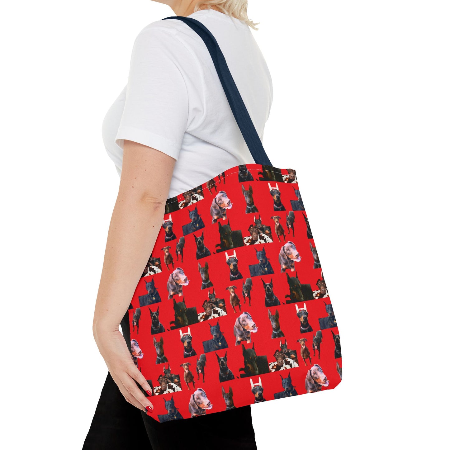 Edition 10 Doberman Model Pattern Red Tote Bag