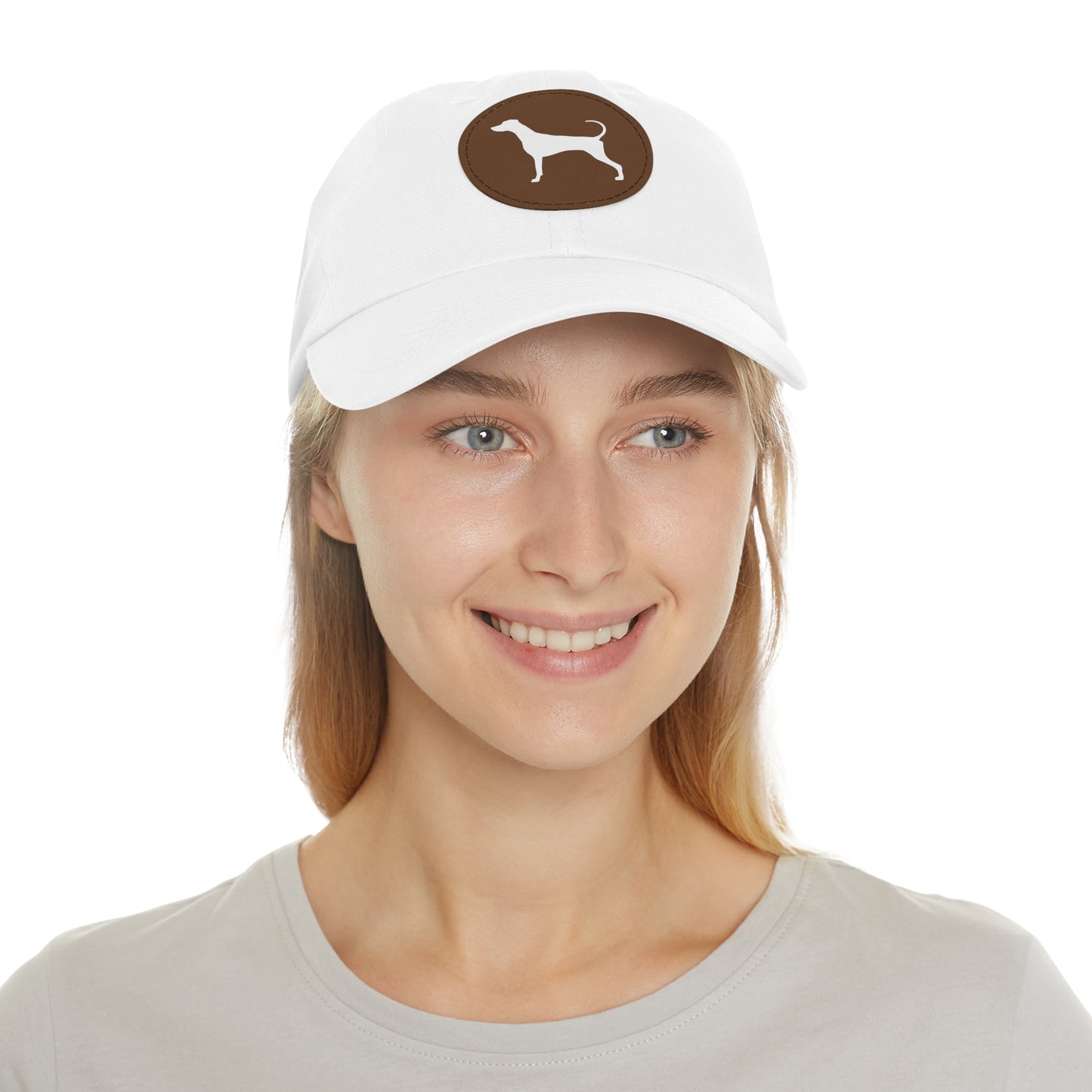 N 7 Dad Hat with Leather Patch (Round)