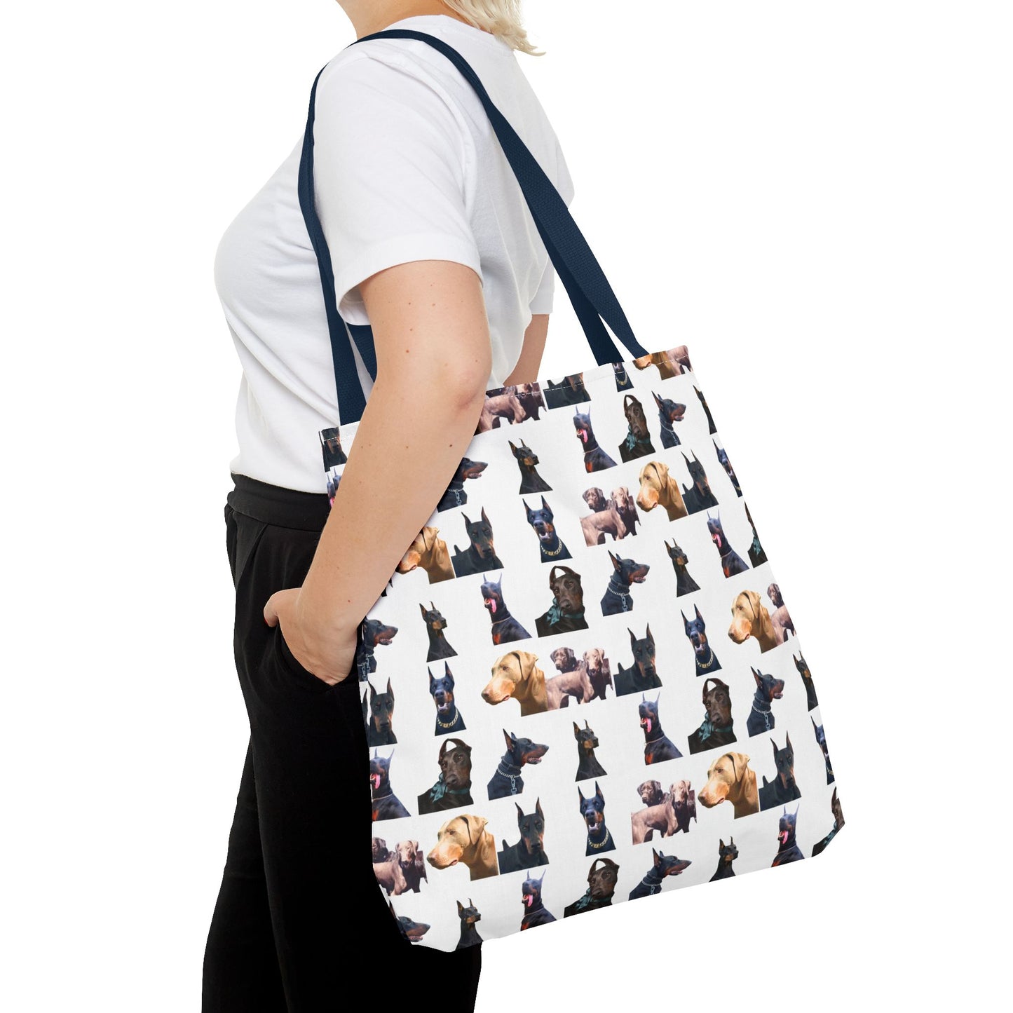 Edition 8 Doberman Model Pattern White Tote Bag