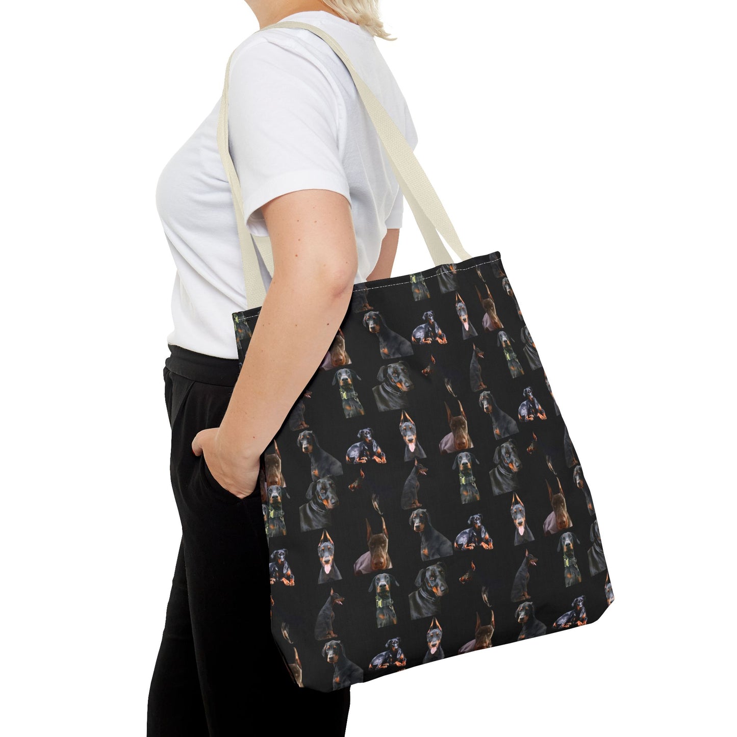 Edition 6 Doberman Model Pattern Black Tote Bag