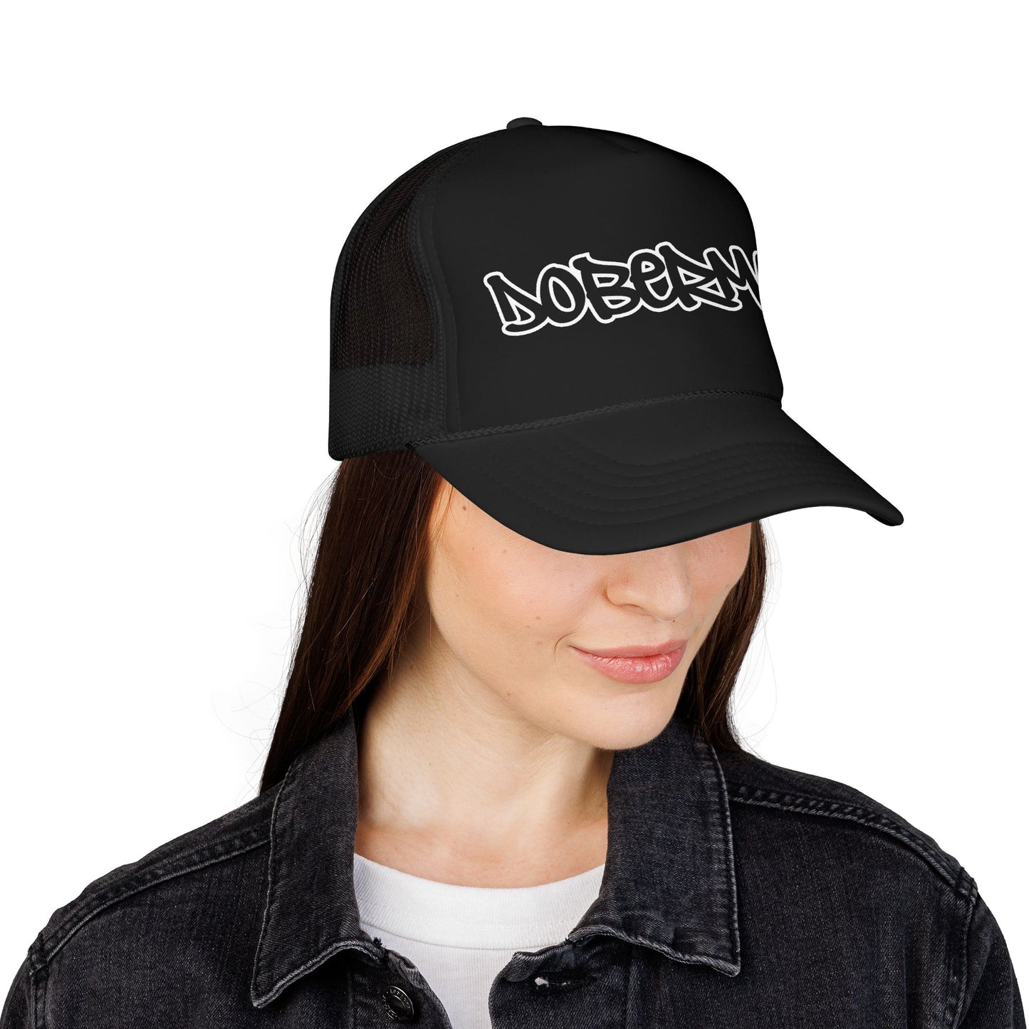 Doberman Graffiti Foam Trucker Hat Made in USA