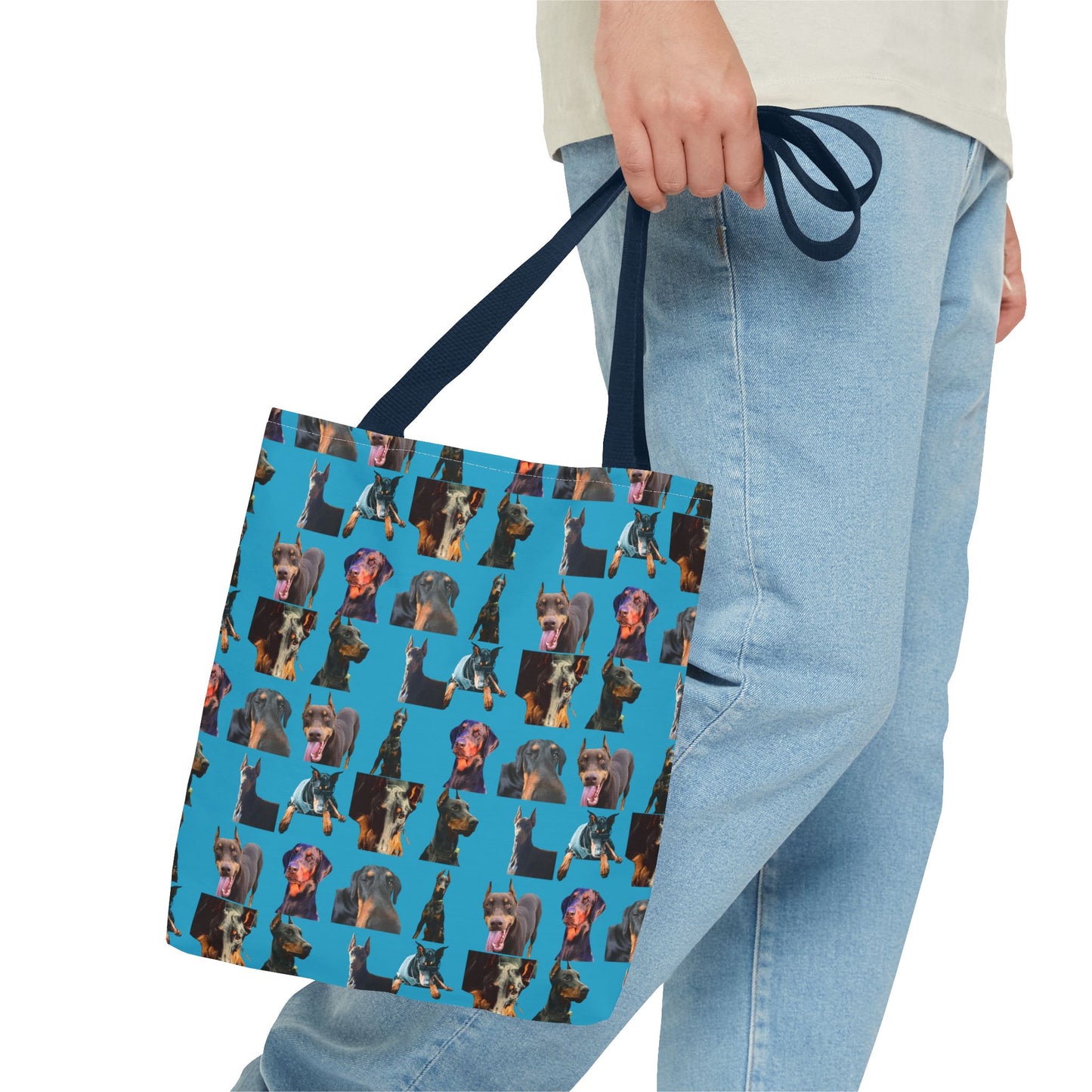 Edition 3 Doberman Model Pattern Turquoise Tote Bag