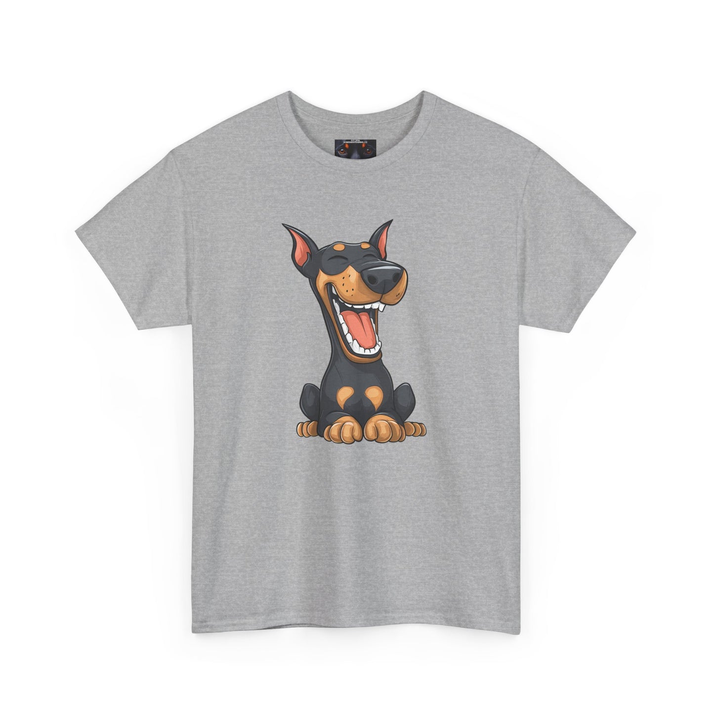 Cartoon Doberman 3 Private Lable Unisex Heavy Cotton Tee