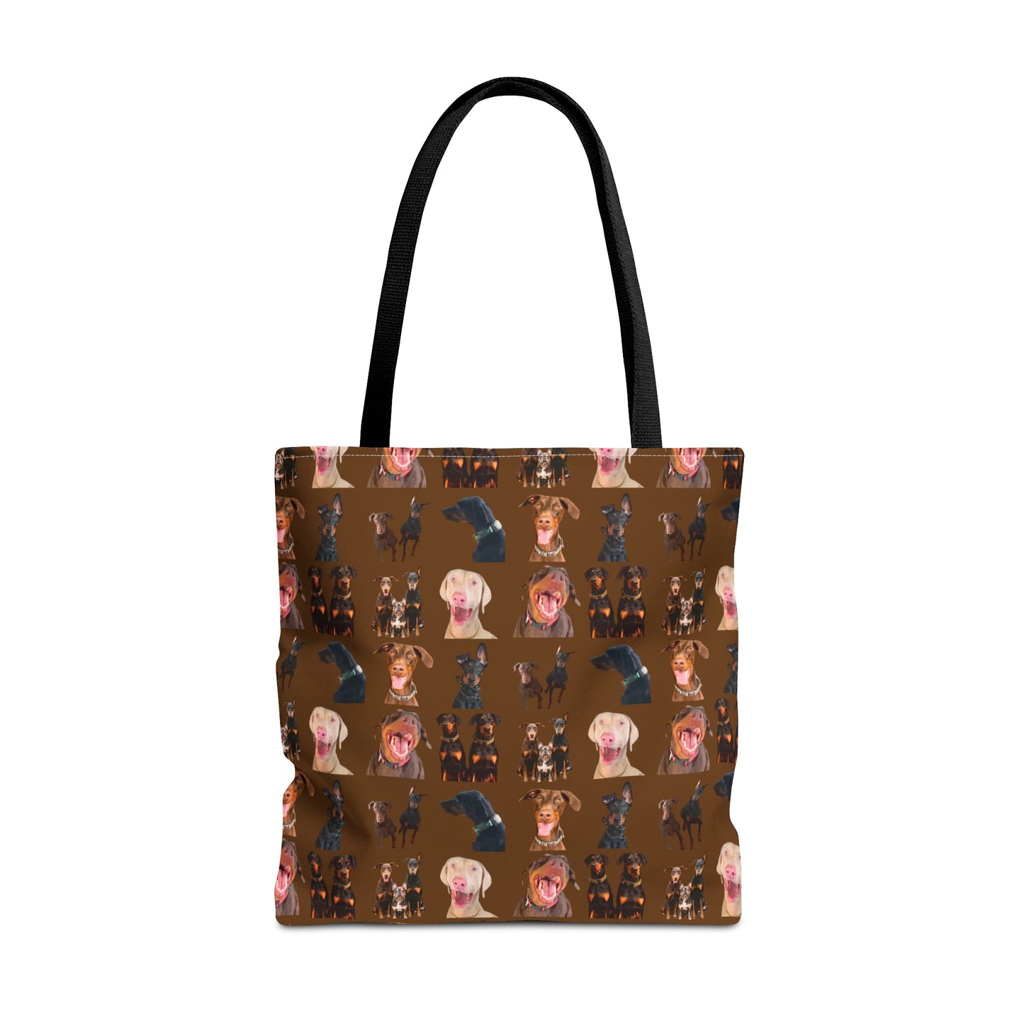 Edition 9 Doberman Model Pattern Brown Tote Bag