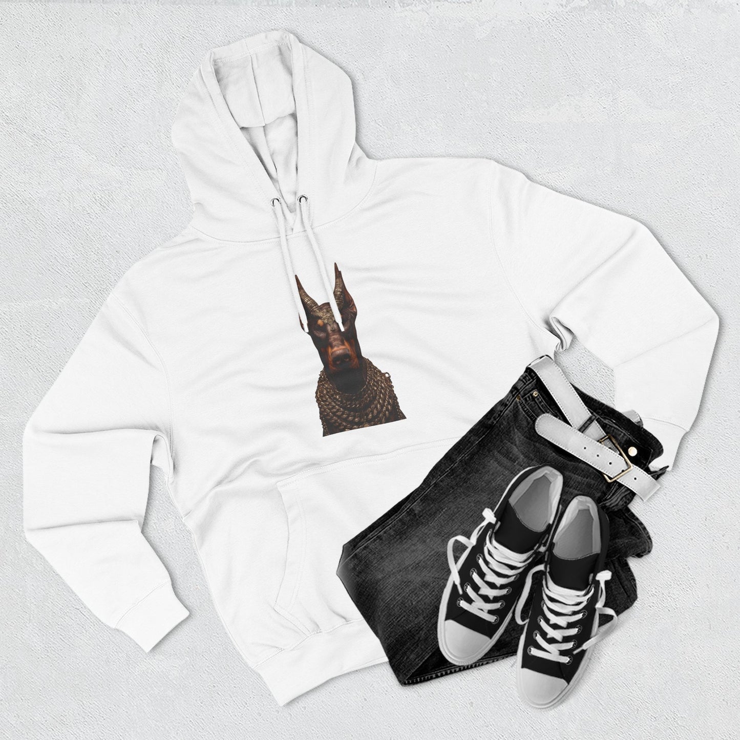 Doberman Goat 4 Fleece Hoodie
