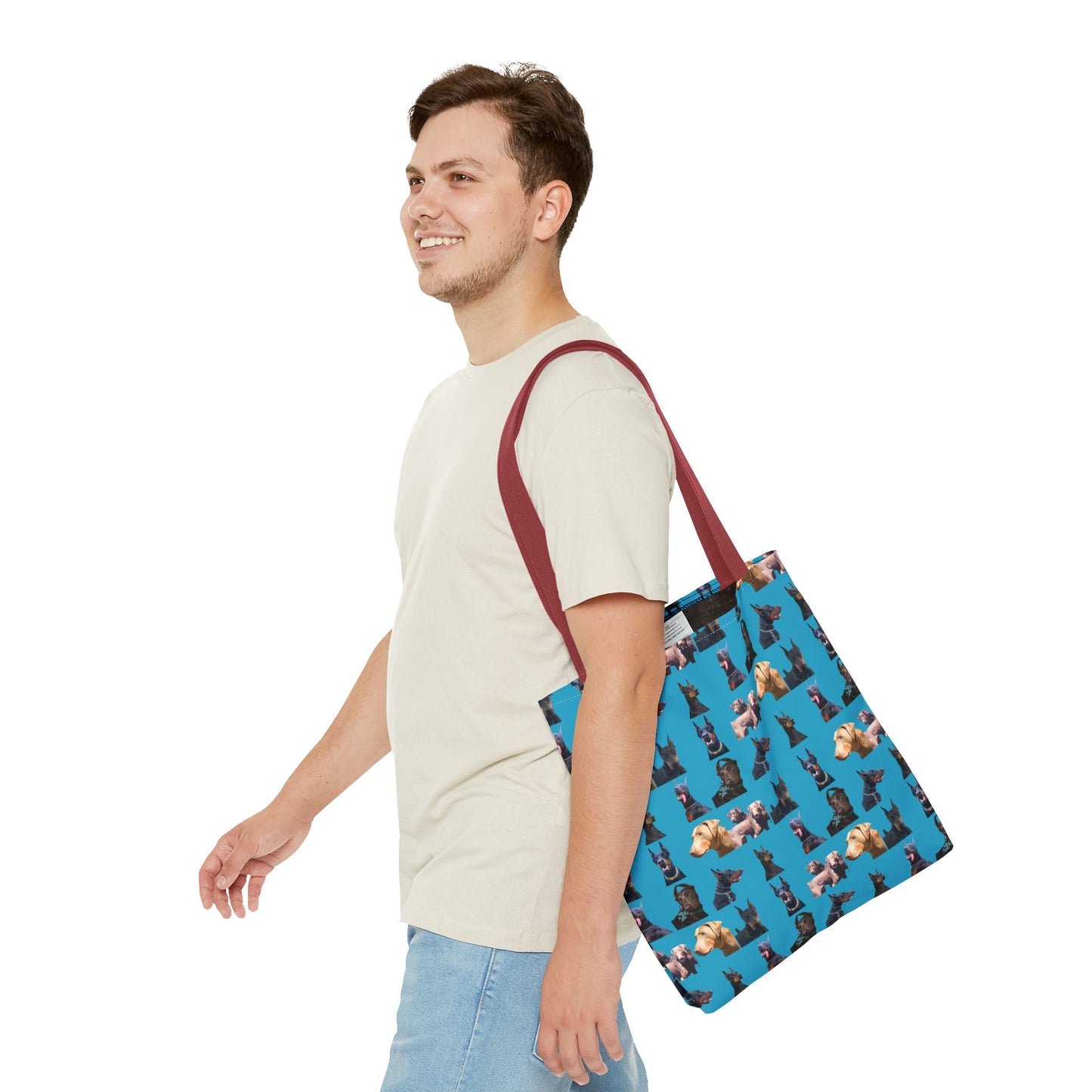 Edition 8 Doberman Model Pattern Turquoise Tote Bag