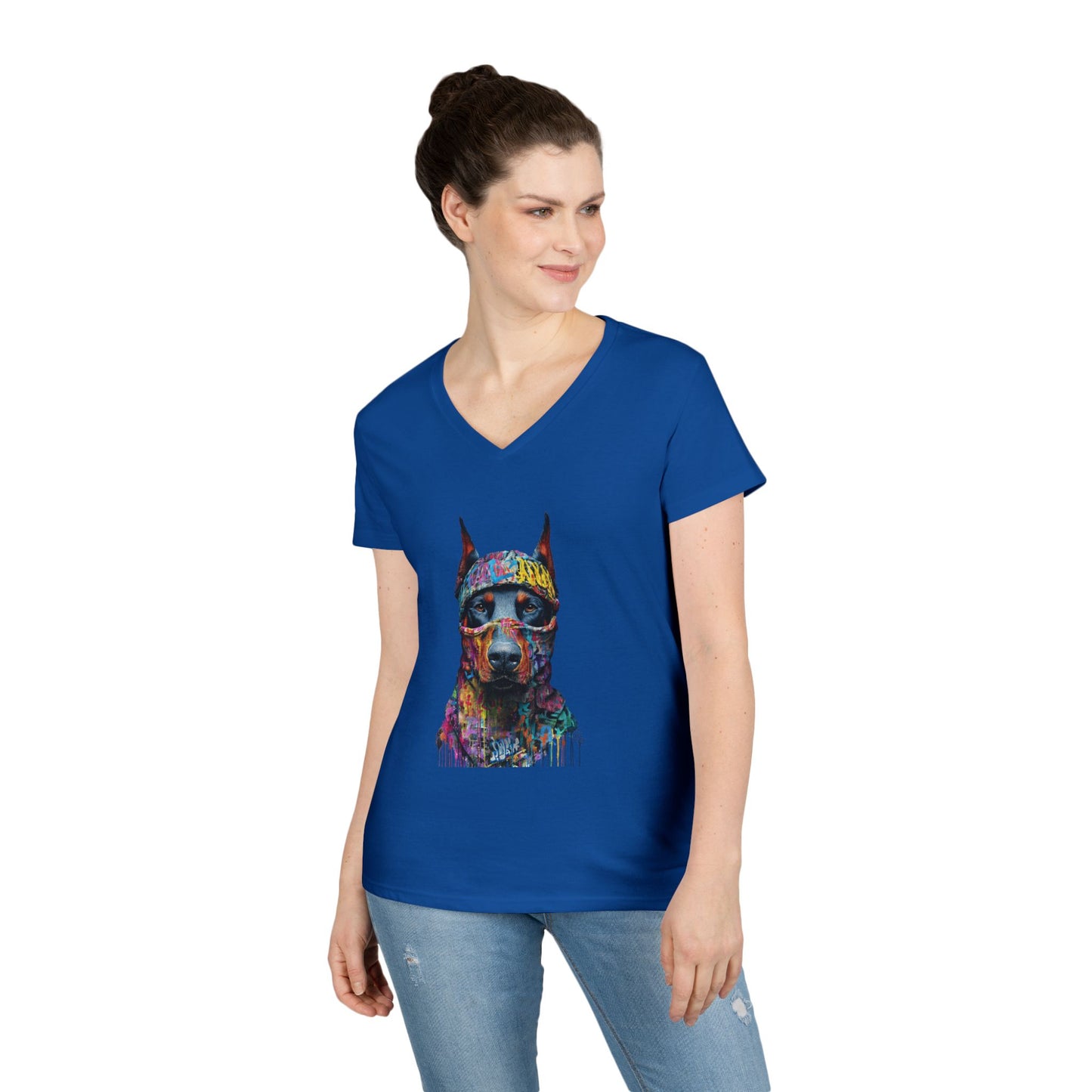 Doberman 5 V-Neck Tee Shirt for Women