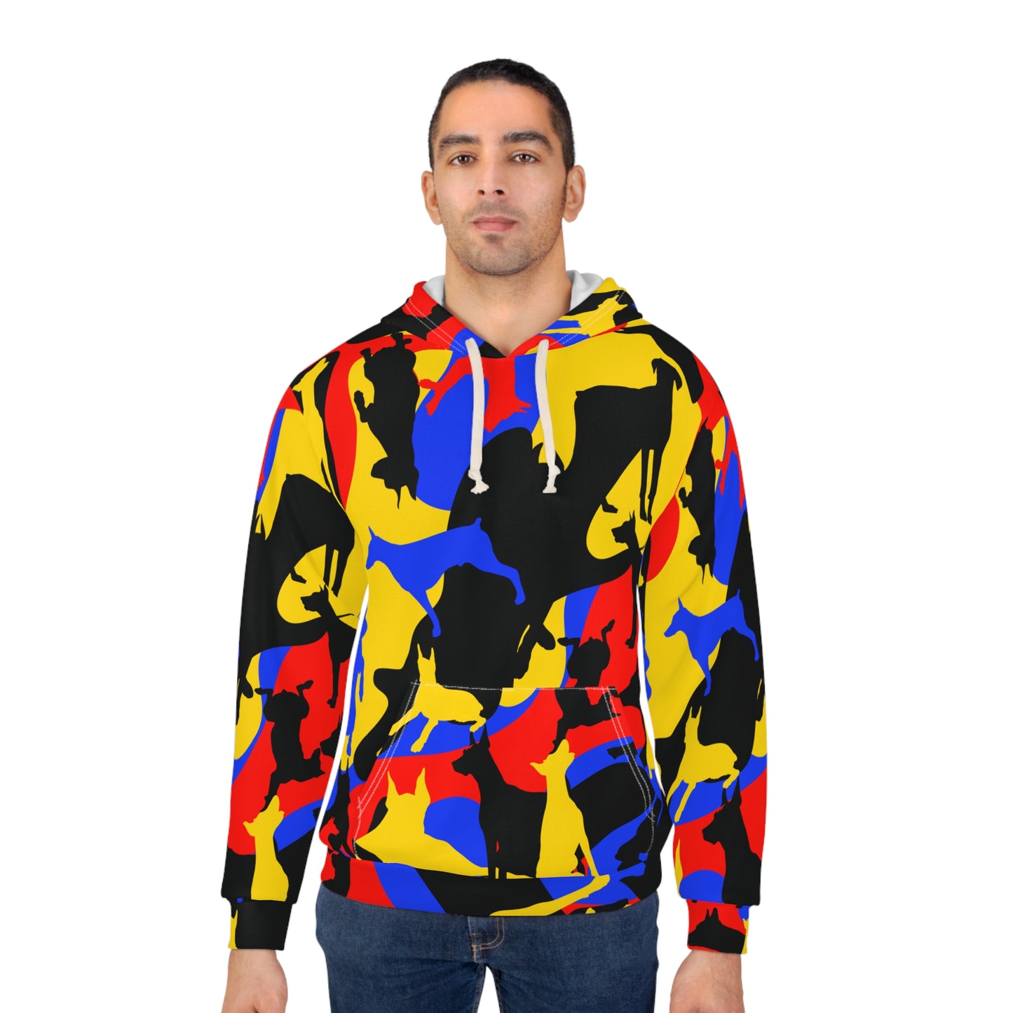 Doberman Camo 9 Unisex Pullover Hoodie (AOP)
