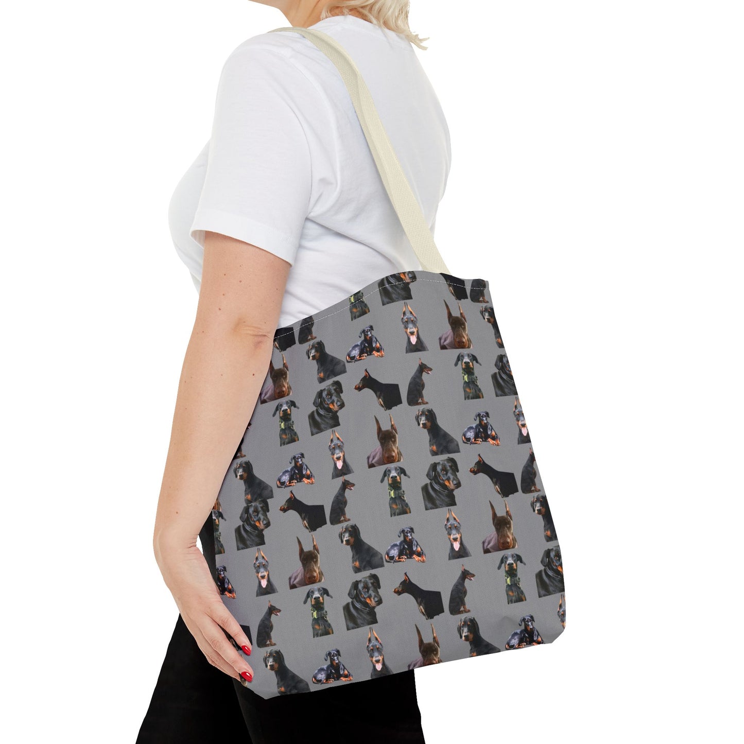 Edition 6 Doberman Model Pattern Gray Tote Bag