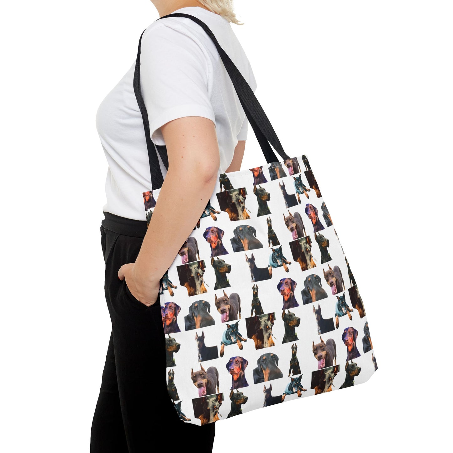 Edition 3 Doberman Model Pattern White Tote Bag