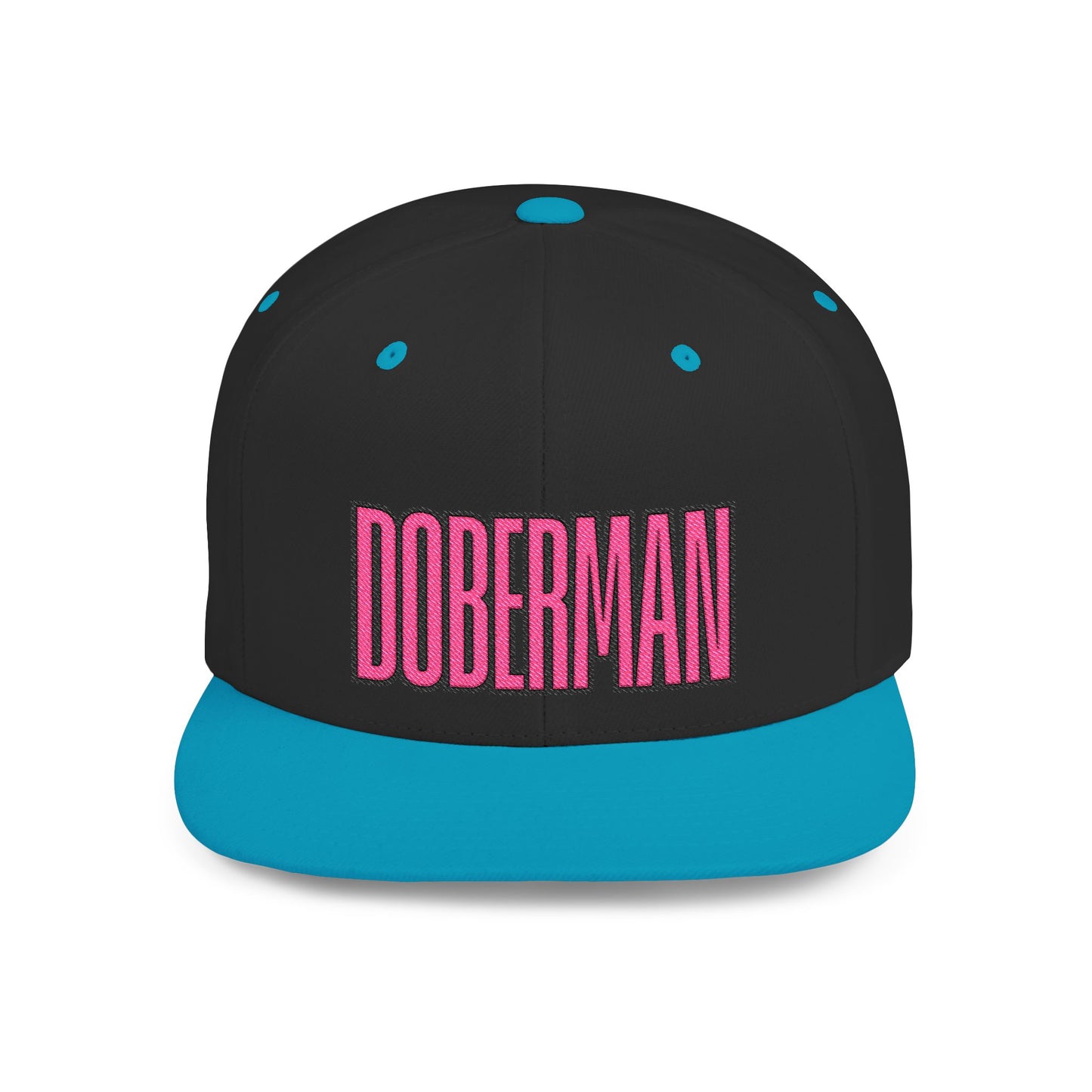 Doberman 6 Embroidered Flat Bill Snapback
