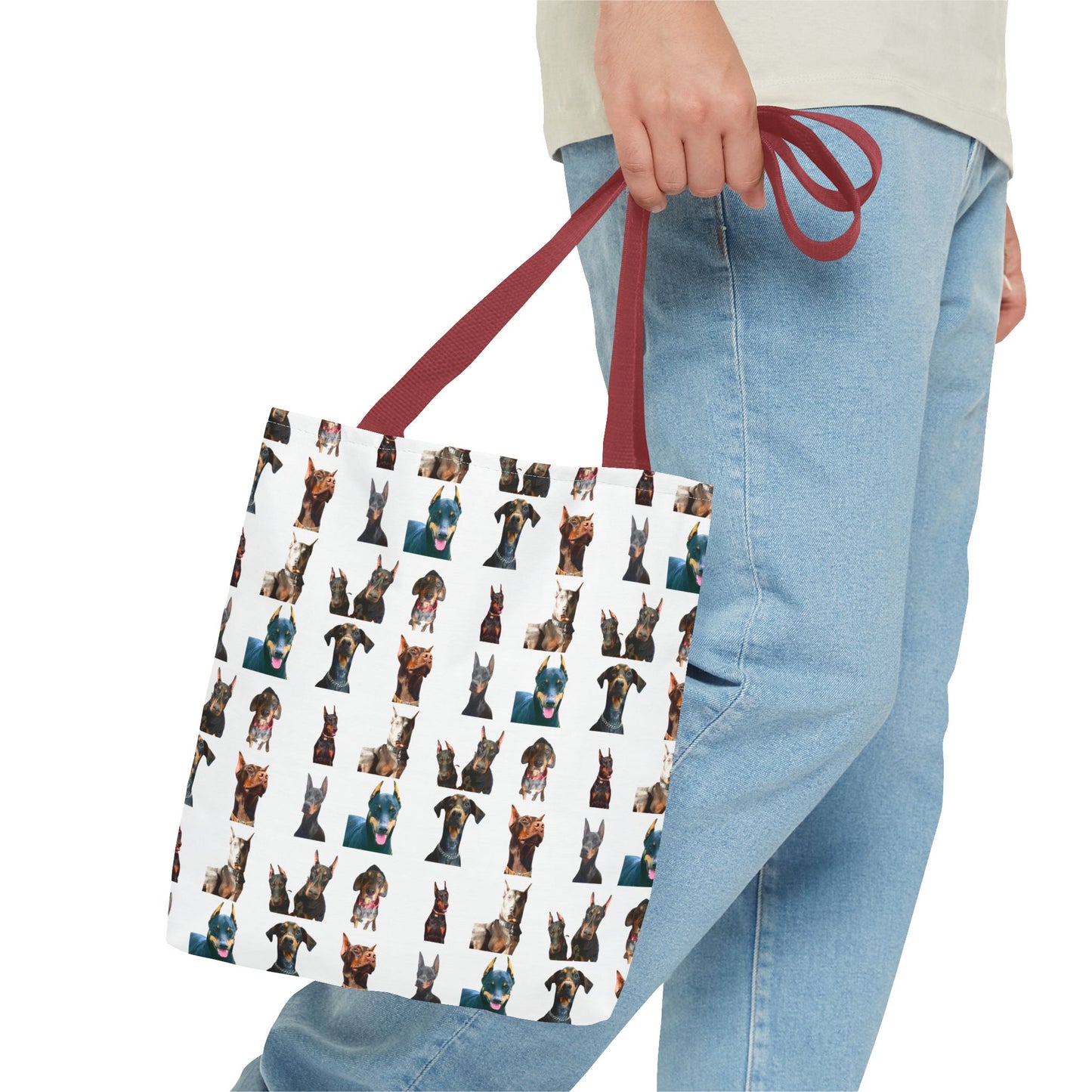 Edition 4 Doberman Model Pattern White Tote Bag