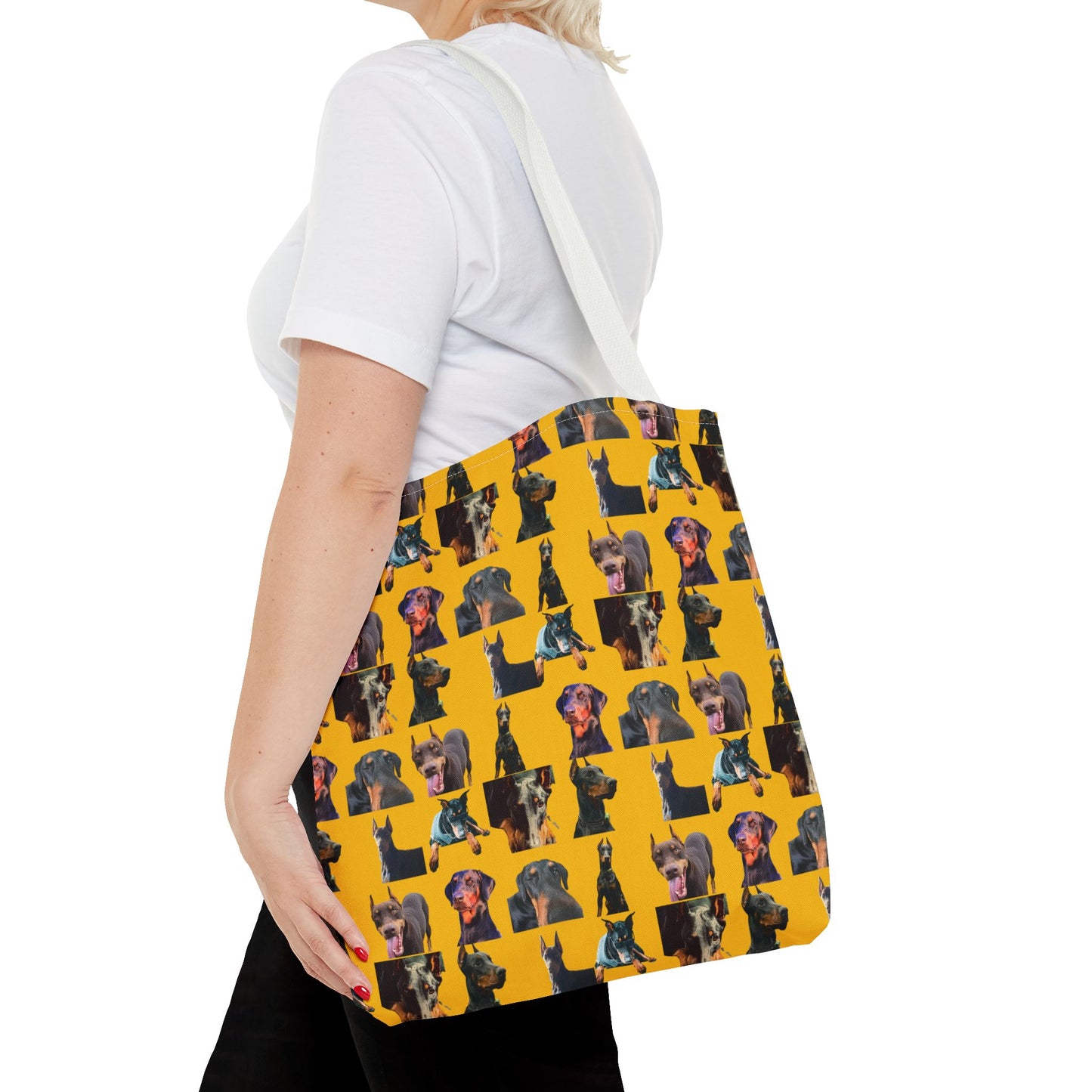 Edition 3 Doberman Model Pattern Yellow Tote Bag