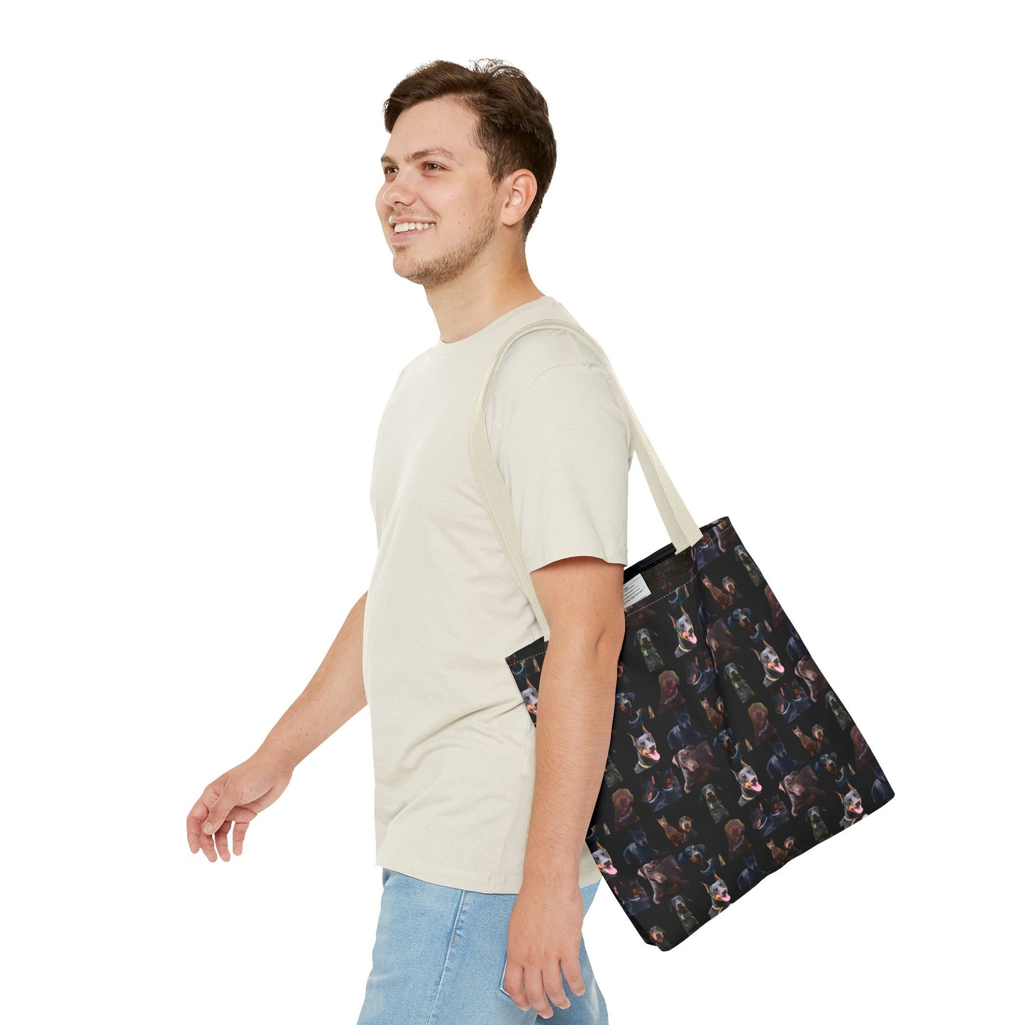 Edition 5 Doberman Model Pattern Black Tote Bag