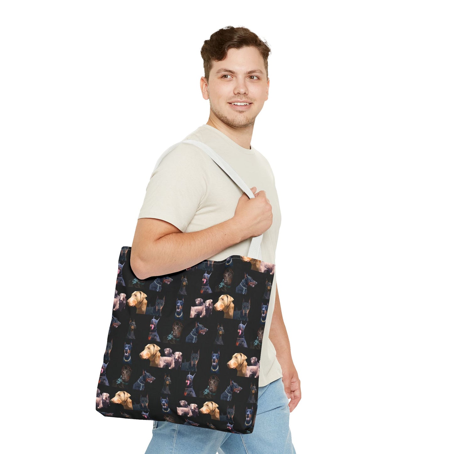 Edition 8 Doberman Model Pattern Black Tote Bag