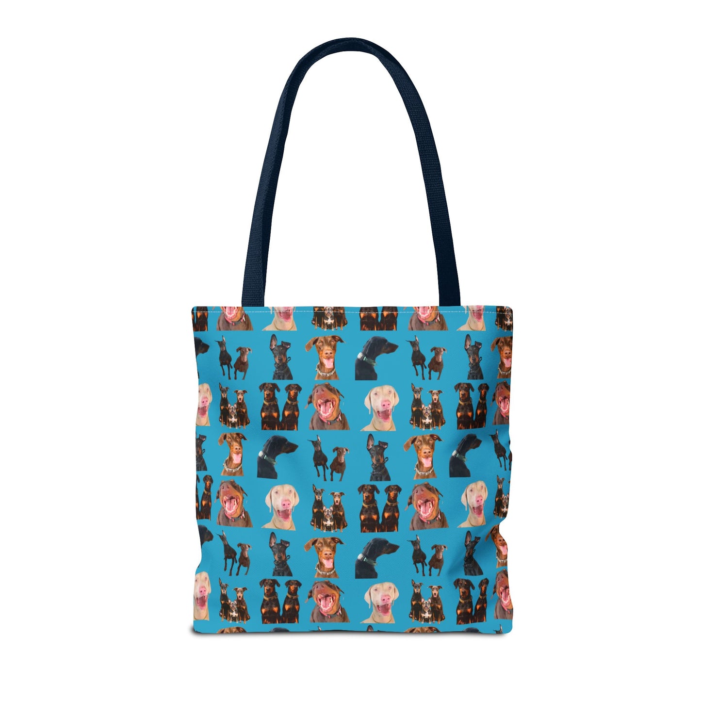 Edition 9 Doberman Model Pattern Turquoise Tote Bag
