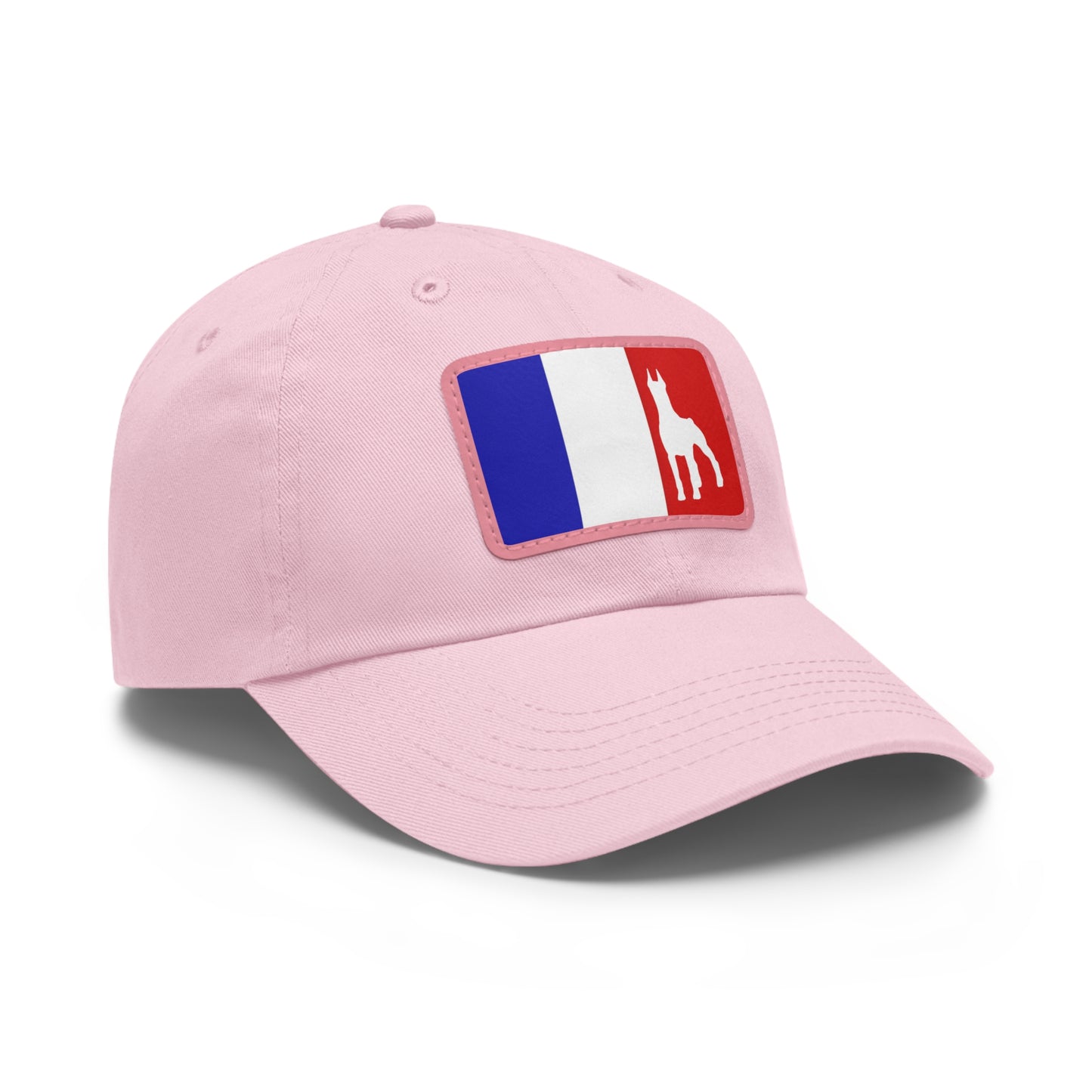 Doberman France Protect 1 Dad Hat with Leather Patch (Rectangle)