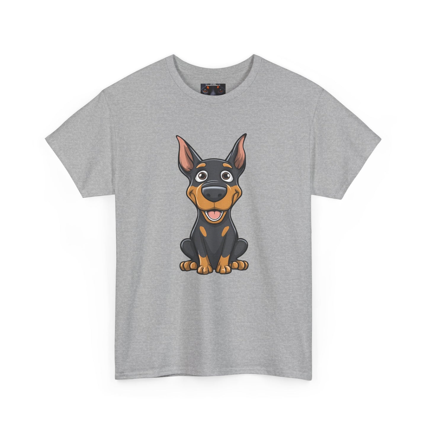Cartoon Doberman 1 Private Lable Unisex Heavy Cotton Tee