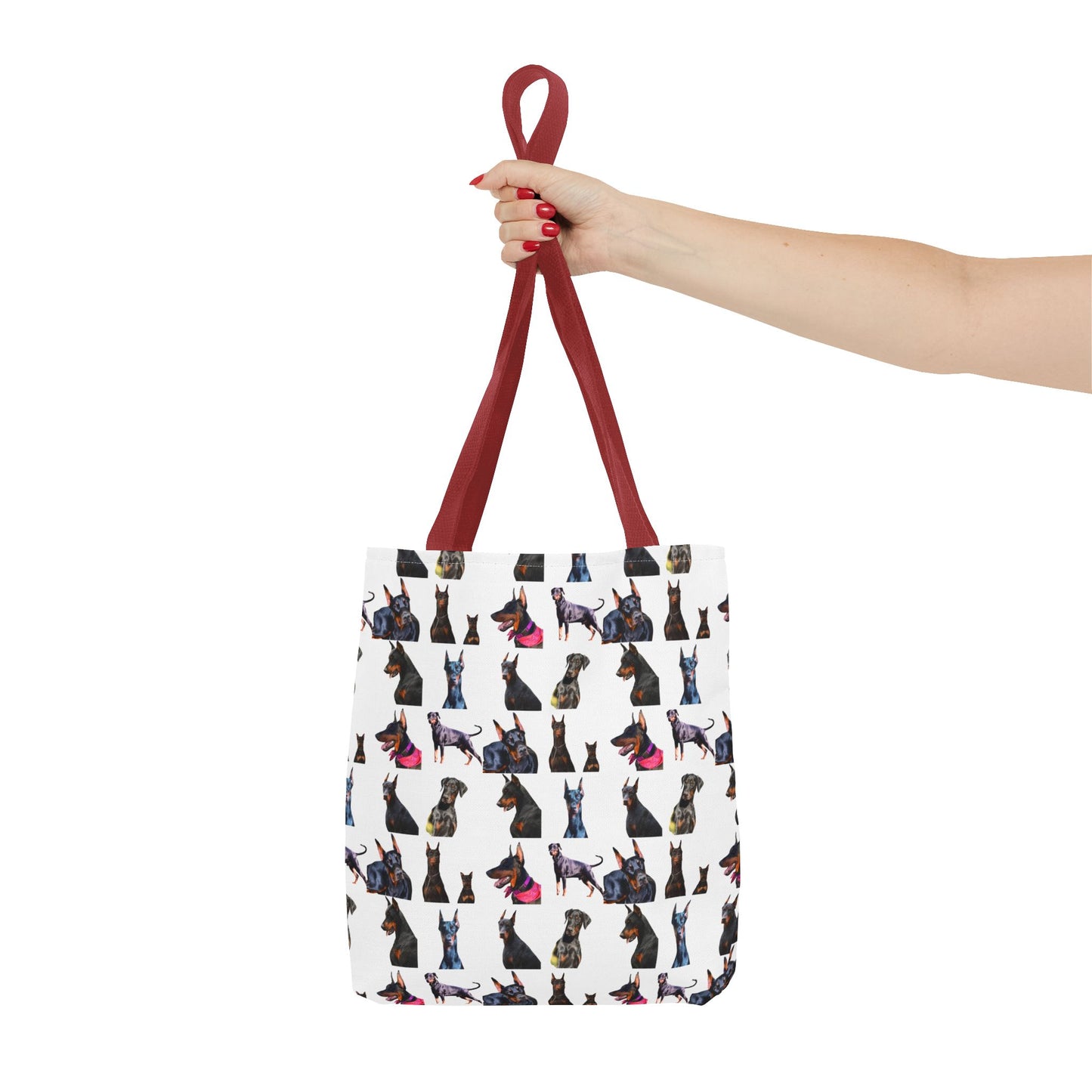 Edition 7 Doberman Model Pattern White Tote Bag