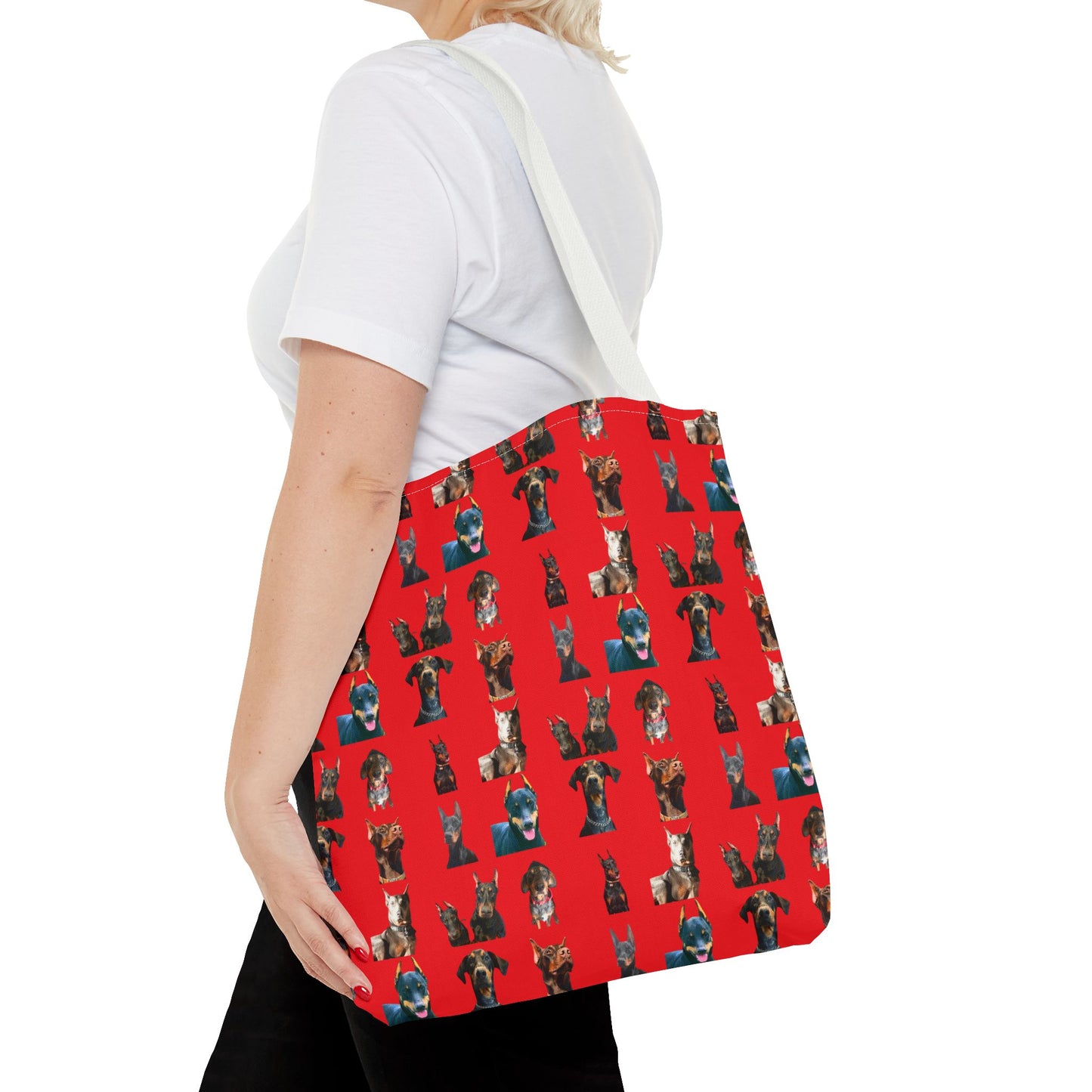 Edition 4 Doberman Model Pattern Red Tote Bag