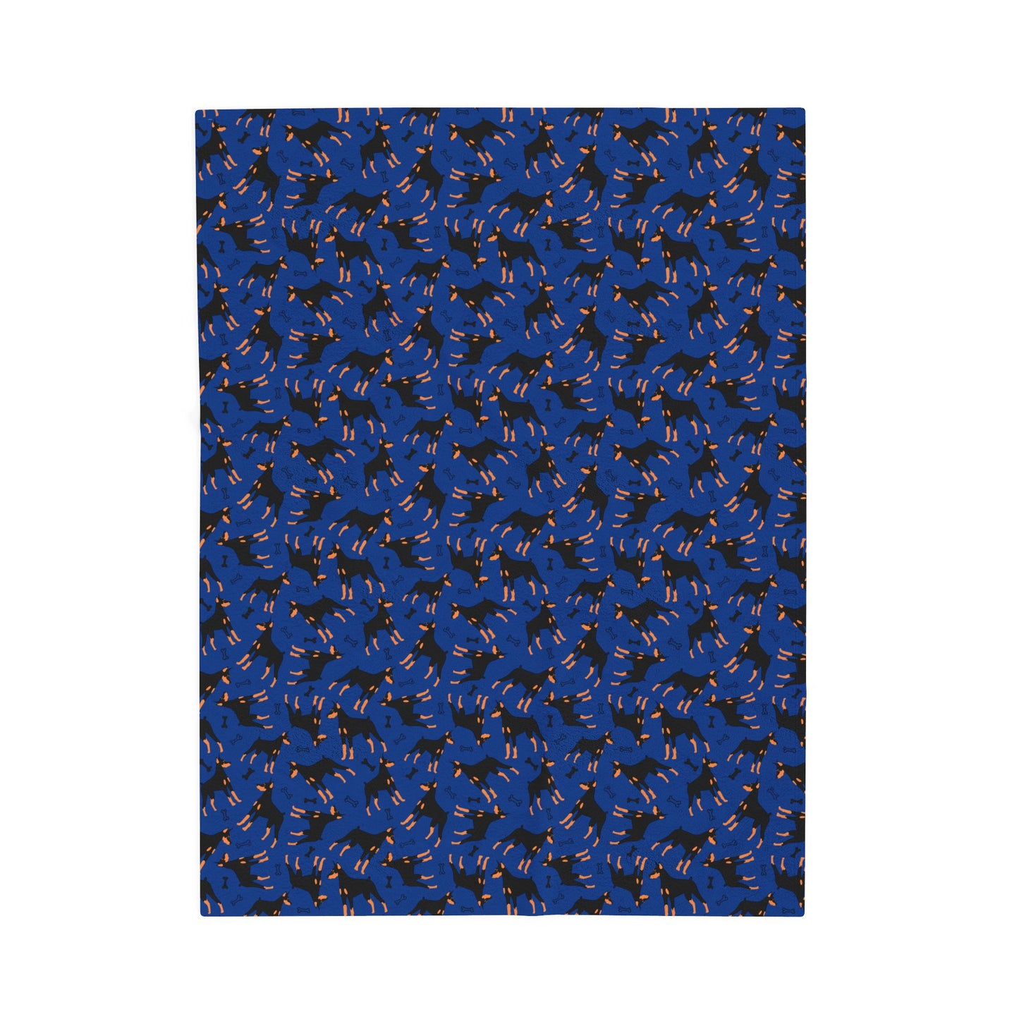 Blue AOP Velveteen Plush Blanket