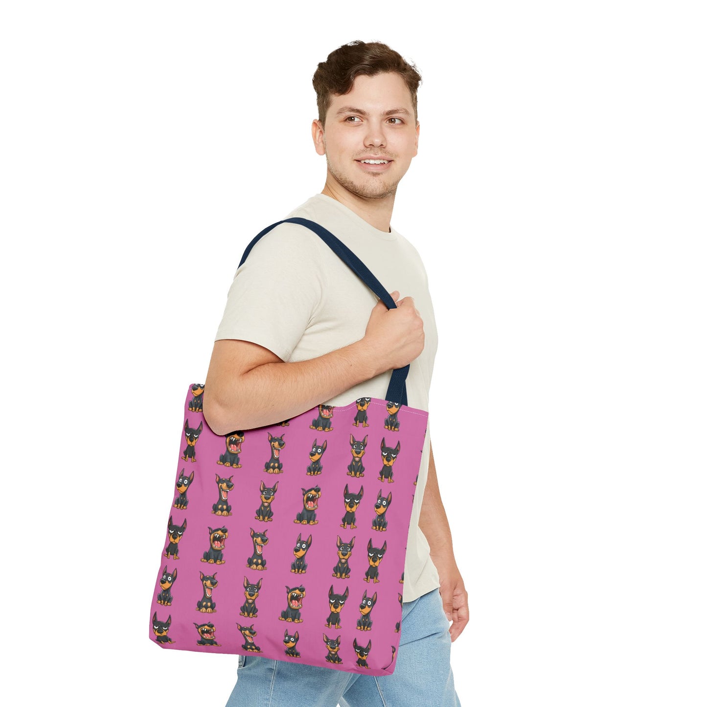 Doberman Cartoon Pattern Tote Bag