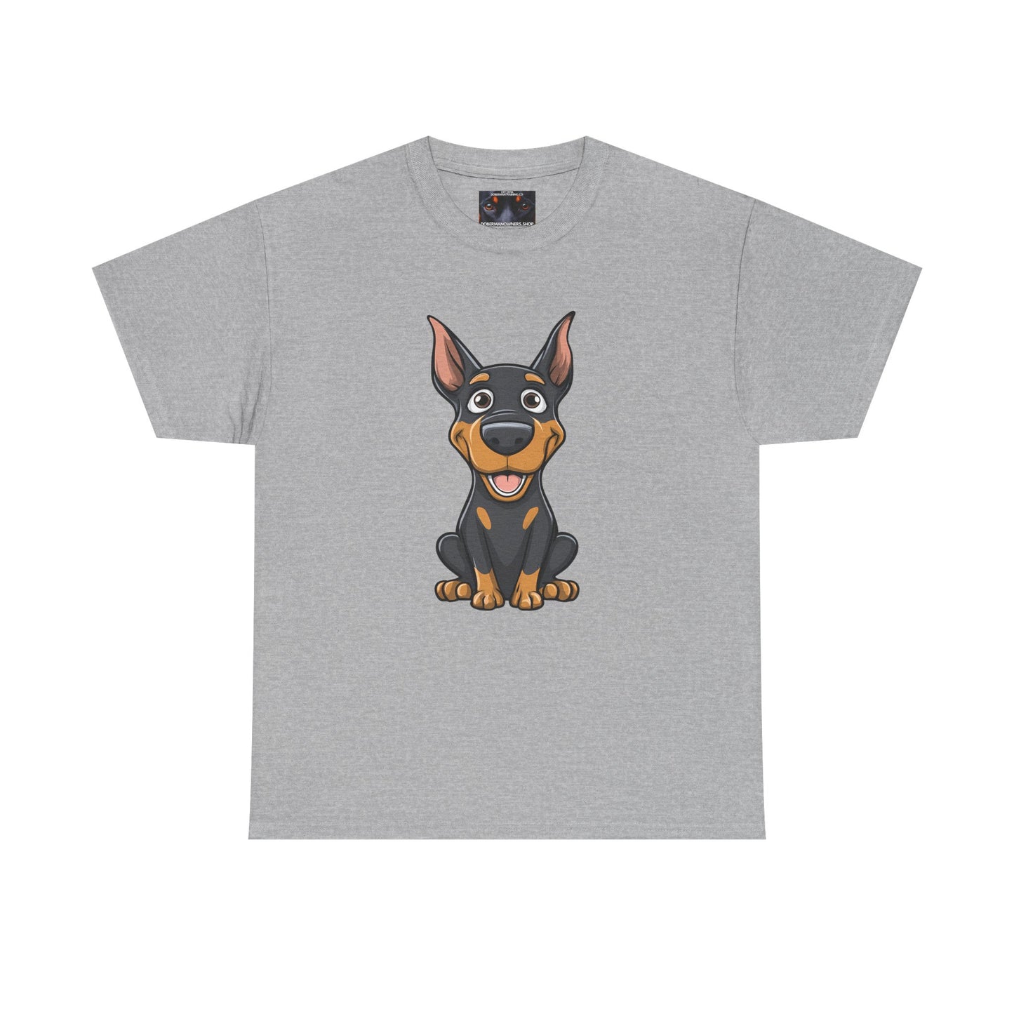 Cartoon Doberman 1 Private Lable Unisex Heavy Cotton Tee