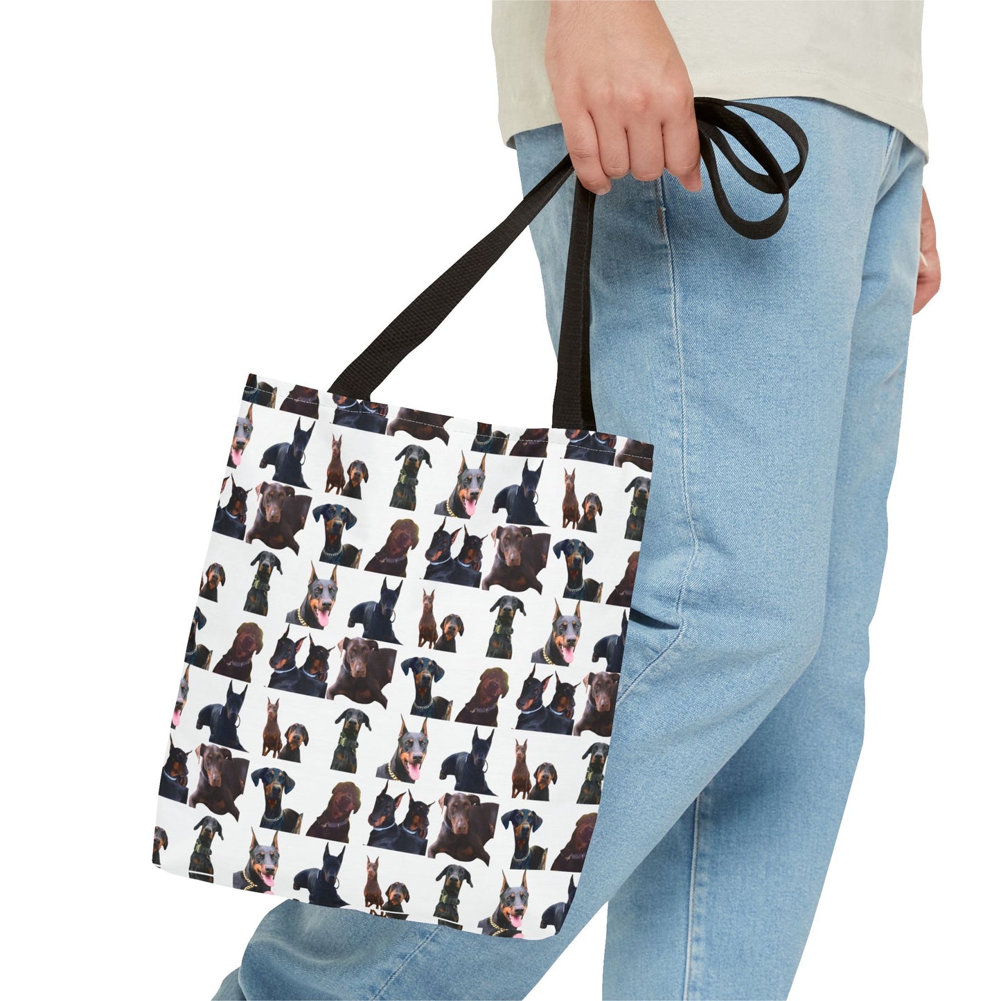 Edition 5 Doberman Model Pattern White Tote Bag