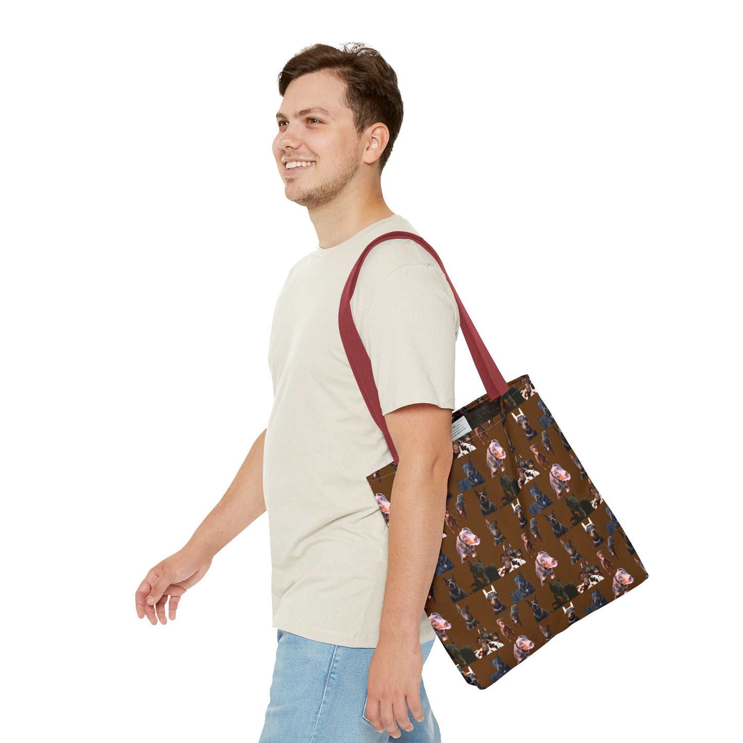 Edition 10 Doberman Model Pattern Brown Tote Bag