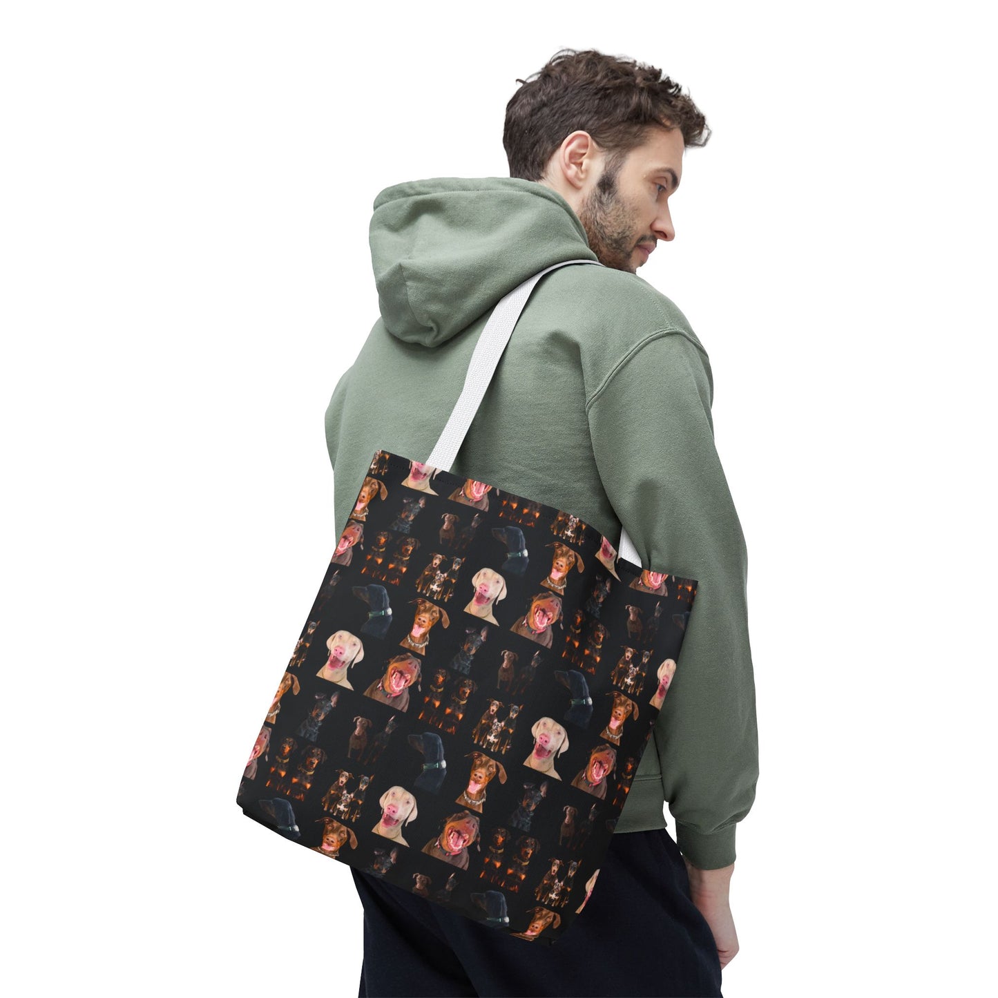 Edition 9 Doberman Model Pattern Black Tote Bag