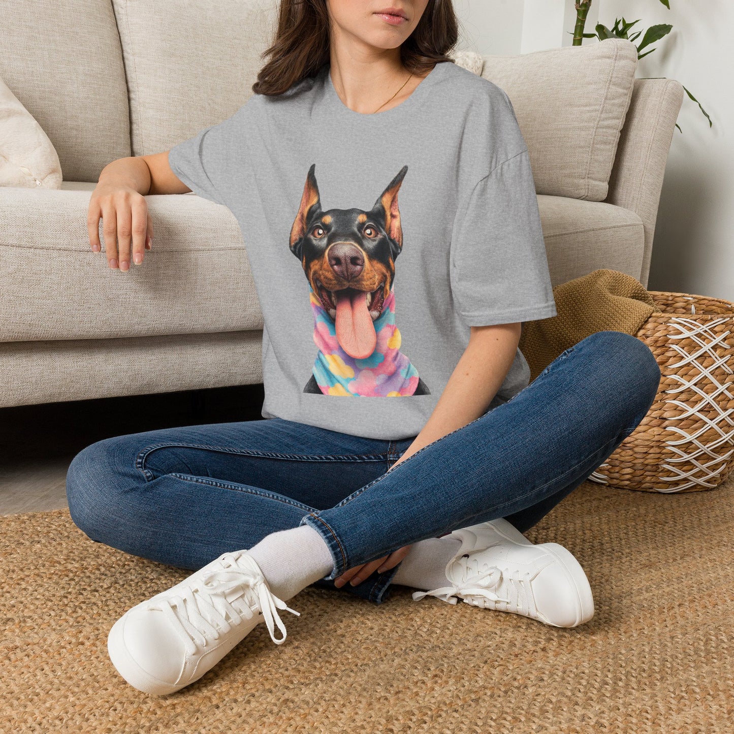 Doberman 1 Portrait T‑Shirt