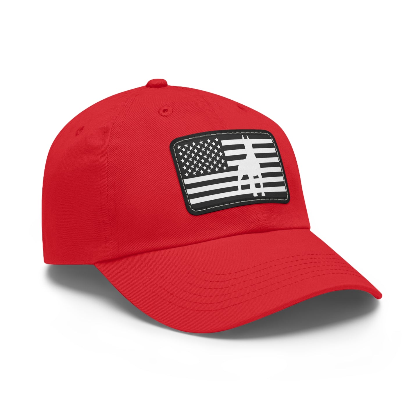 Doberman Protect 1 Dad Hat with Leather Patch (Rectangle)