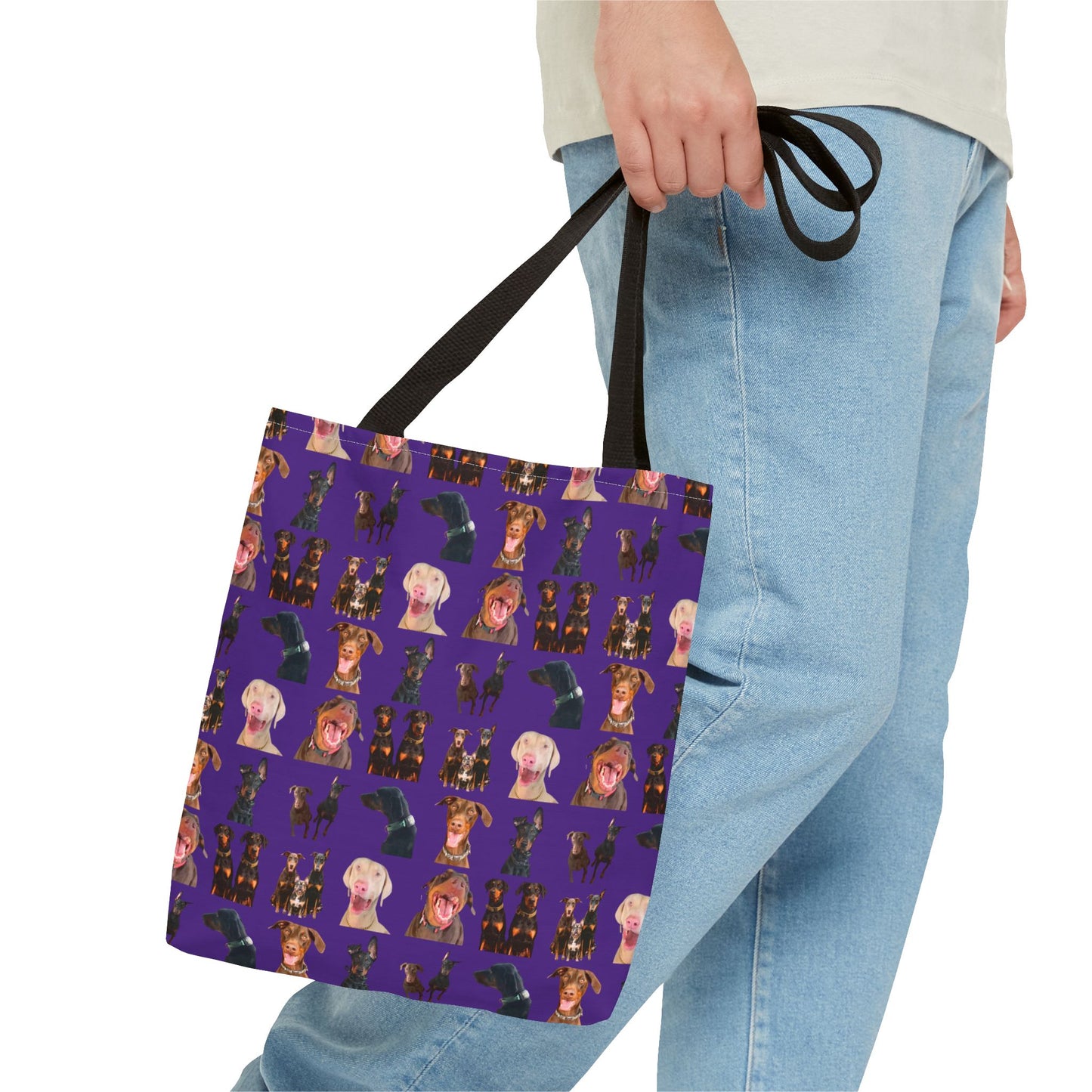 Edition 9 Doberman Model Pattern Purple Tote Bag