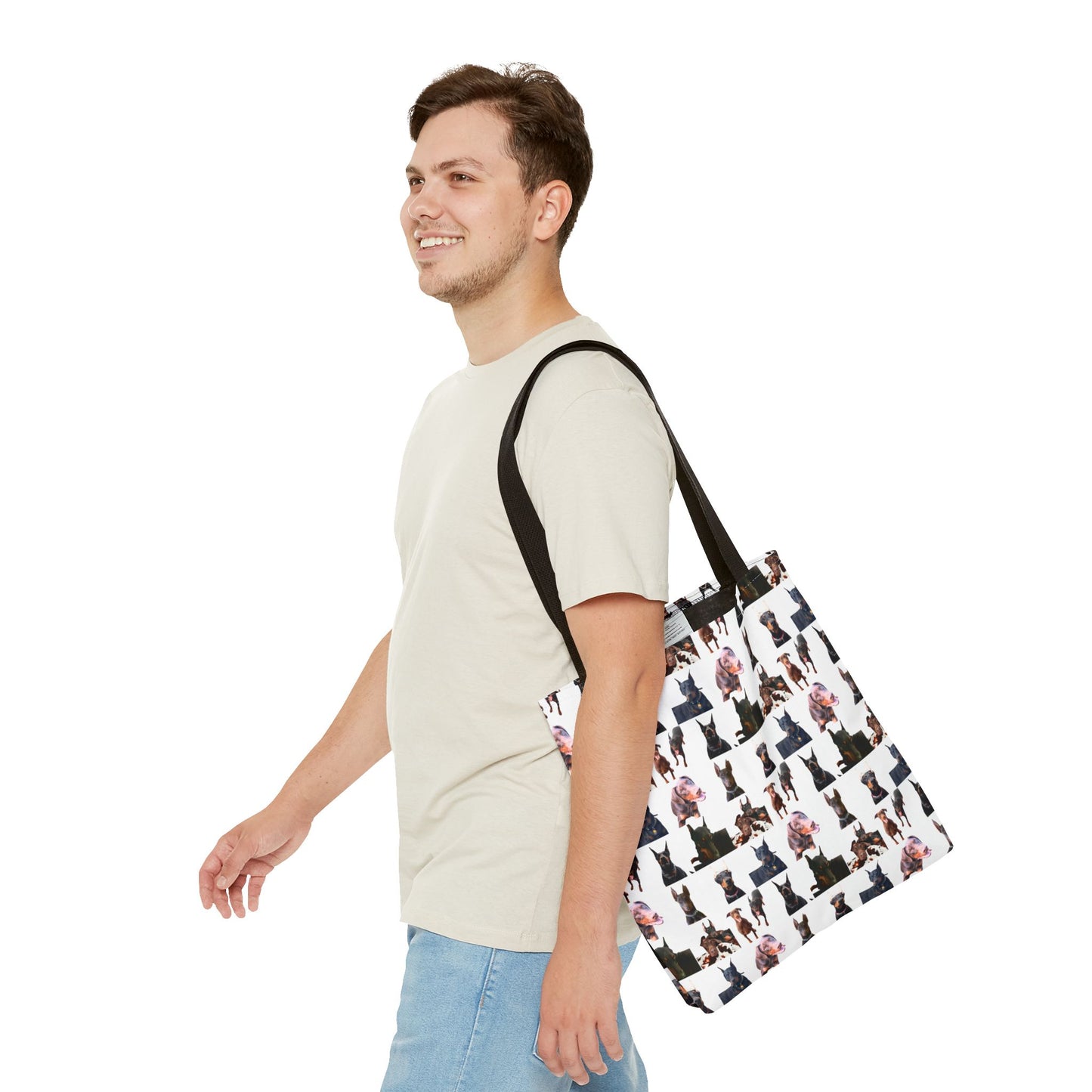 Edition 10 Doberman Model Pattern White Tote Bag