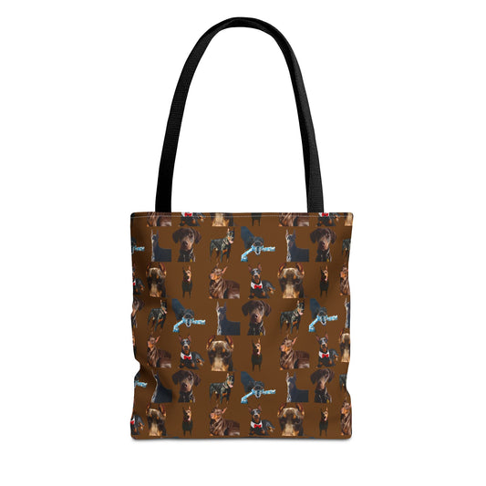 Edition 1 Doberman Model Pattern Brown Tote Bag