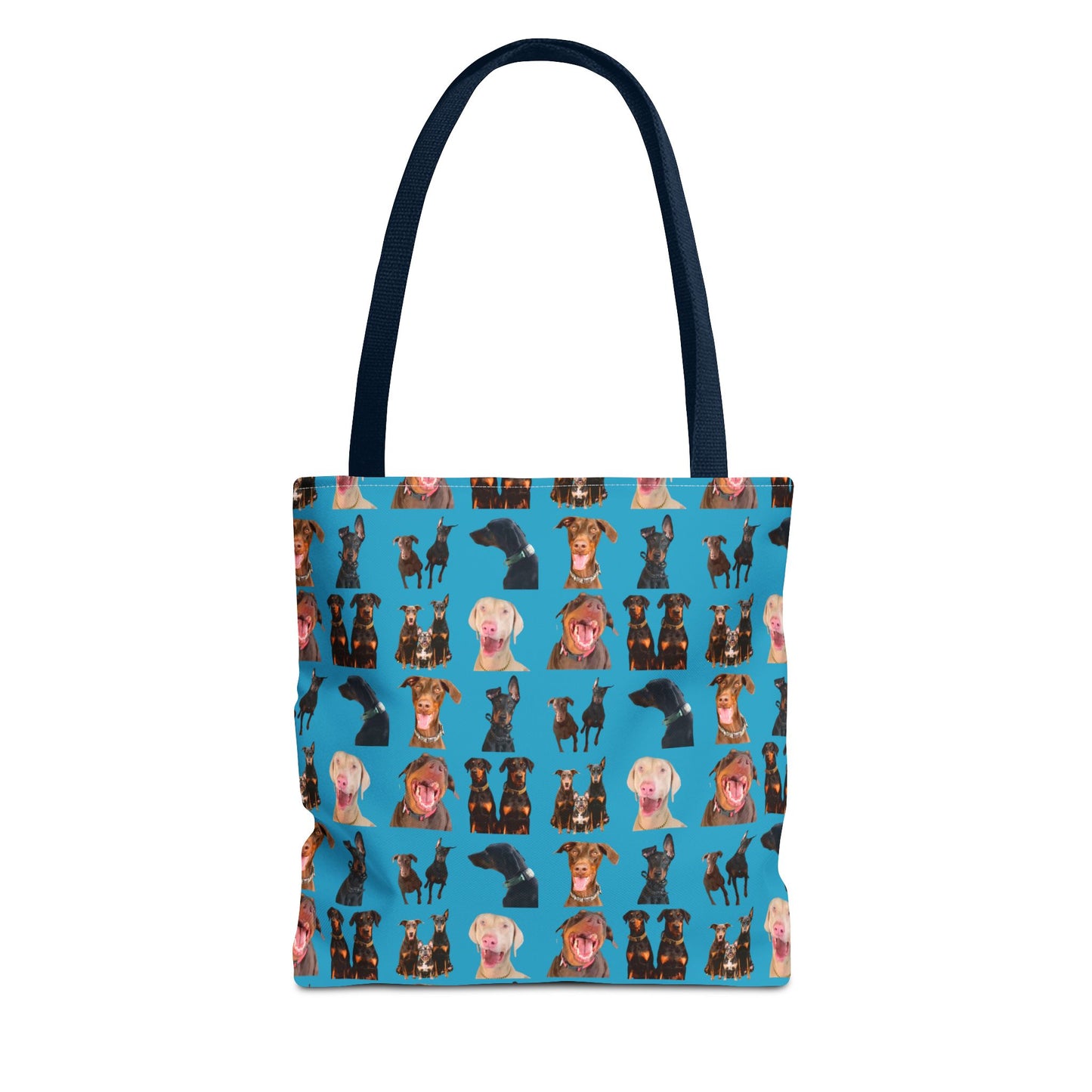 Edition 9 Doberman Model Pattern Turquoise Tote Bag